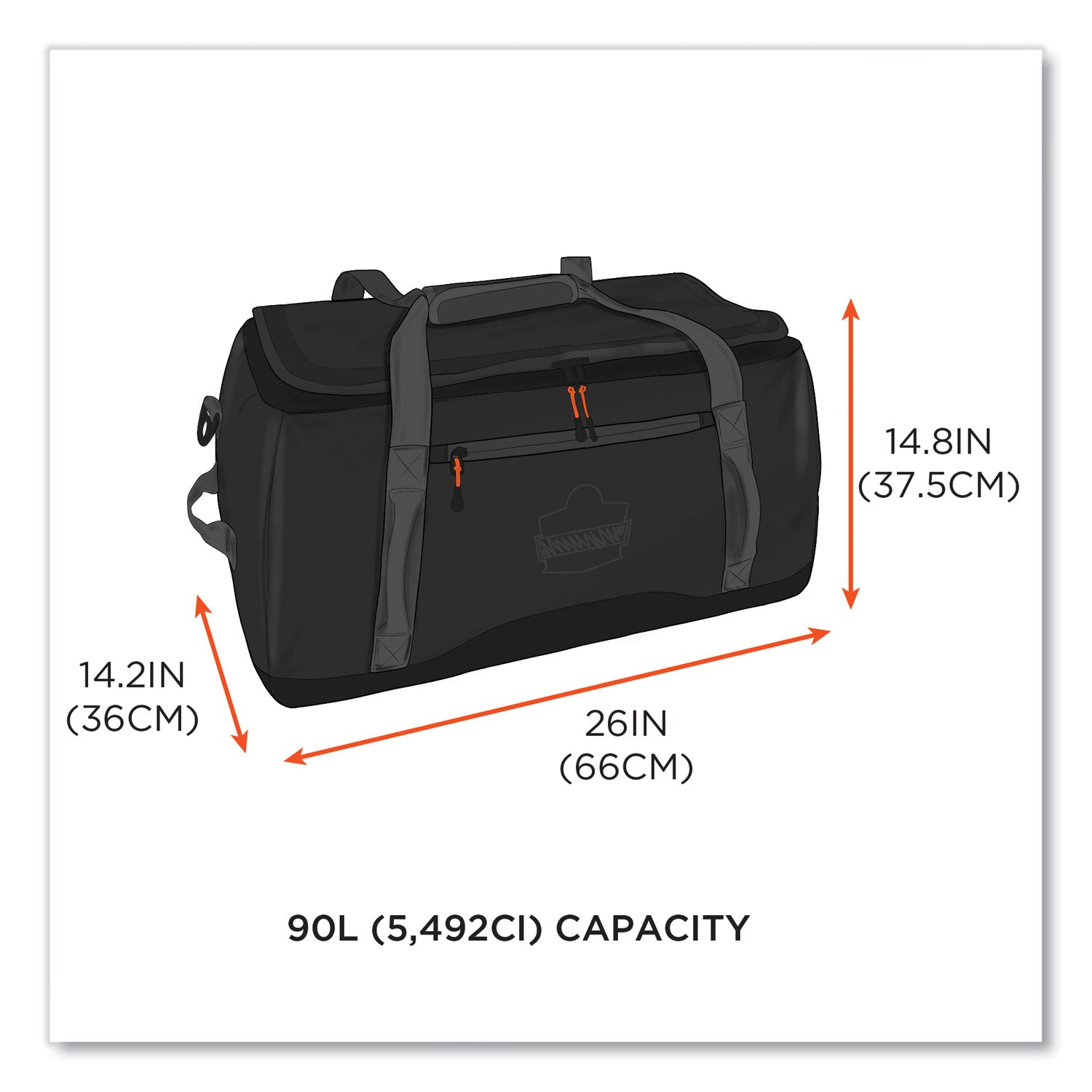 Arsenal 5031 Water-Resistant Duffel Bag, Medium, 14.2 x 26 x 14.8, Black