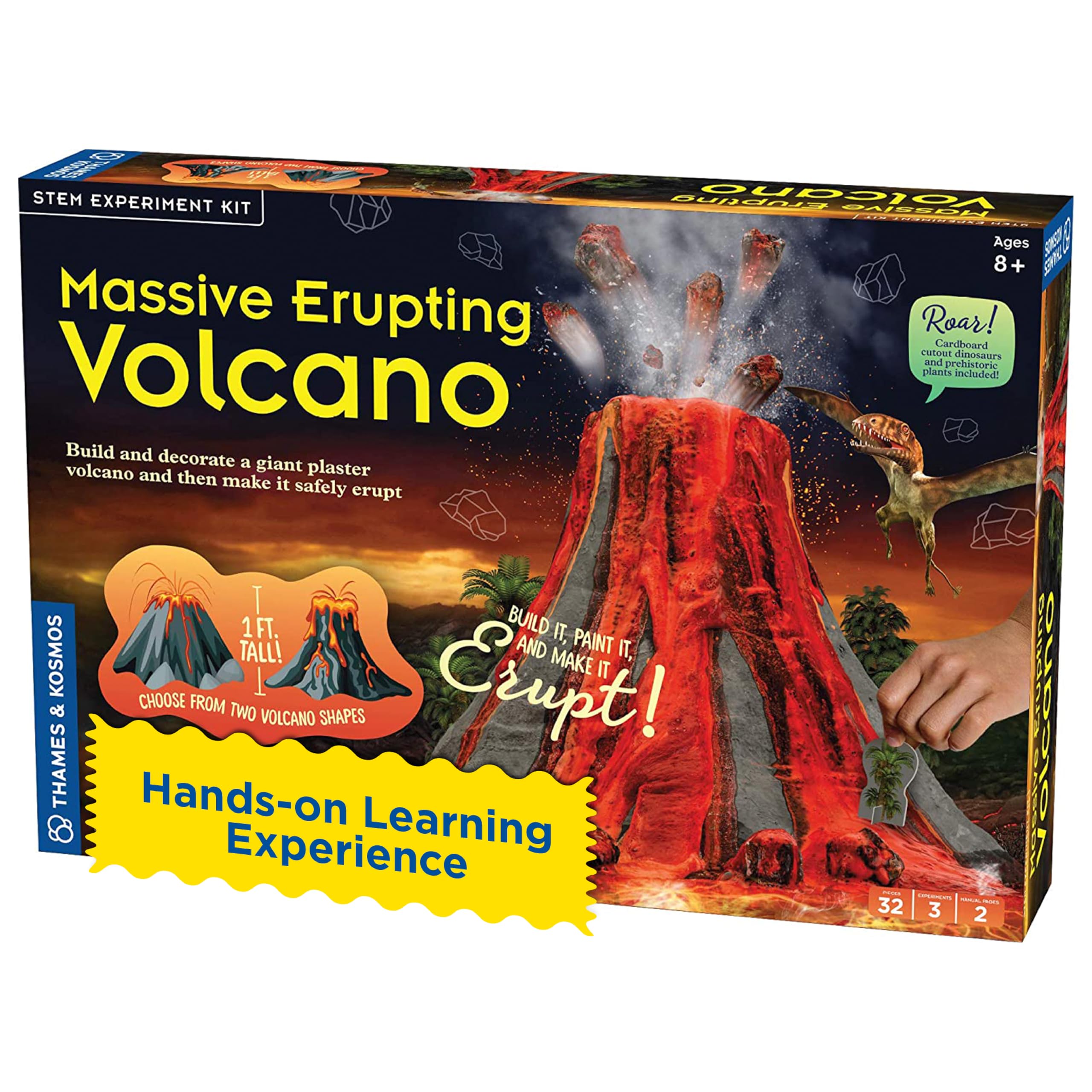 Thames & Kosmos Massive Erupting Volcano STEM Kit | DIY Giant Volcano Model, 1-Foot Tall | Includes Materials for Multiple Eruptions | Explore Volcanoes, Geology, Earth Science | Science Fair Project