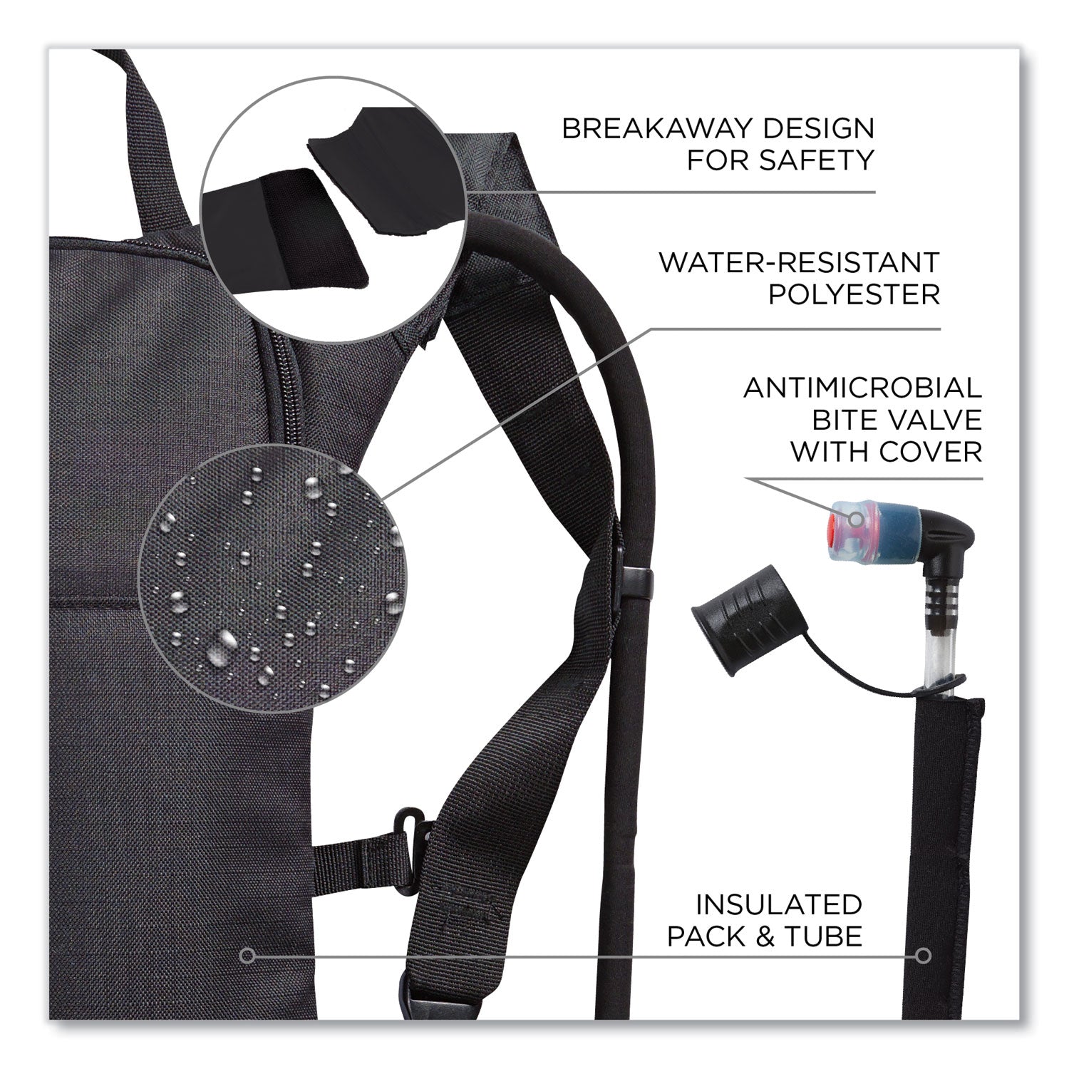 Ergodyne 5155 Low Profile Hydration Pack - 2.11 quart Reservoir - Black