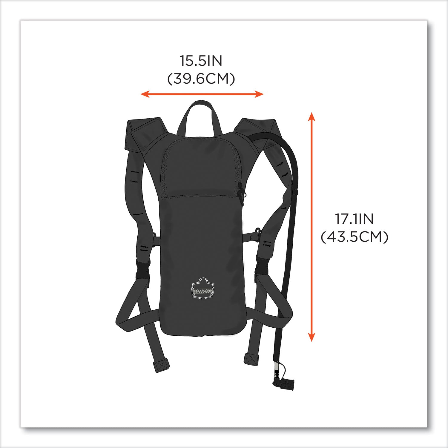 Ergodyne 5155 Low Profile Hydration Pack - 2.11 quart Reservoir - Black