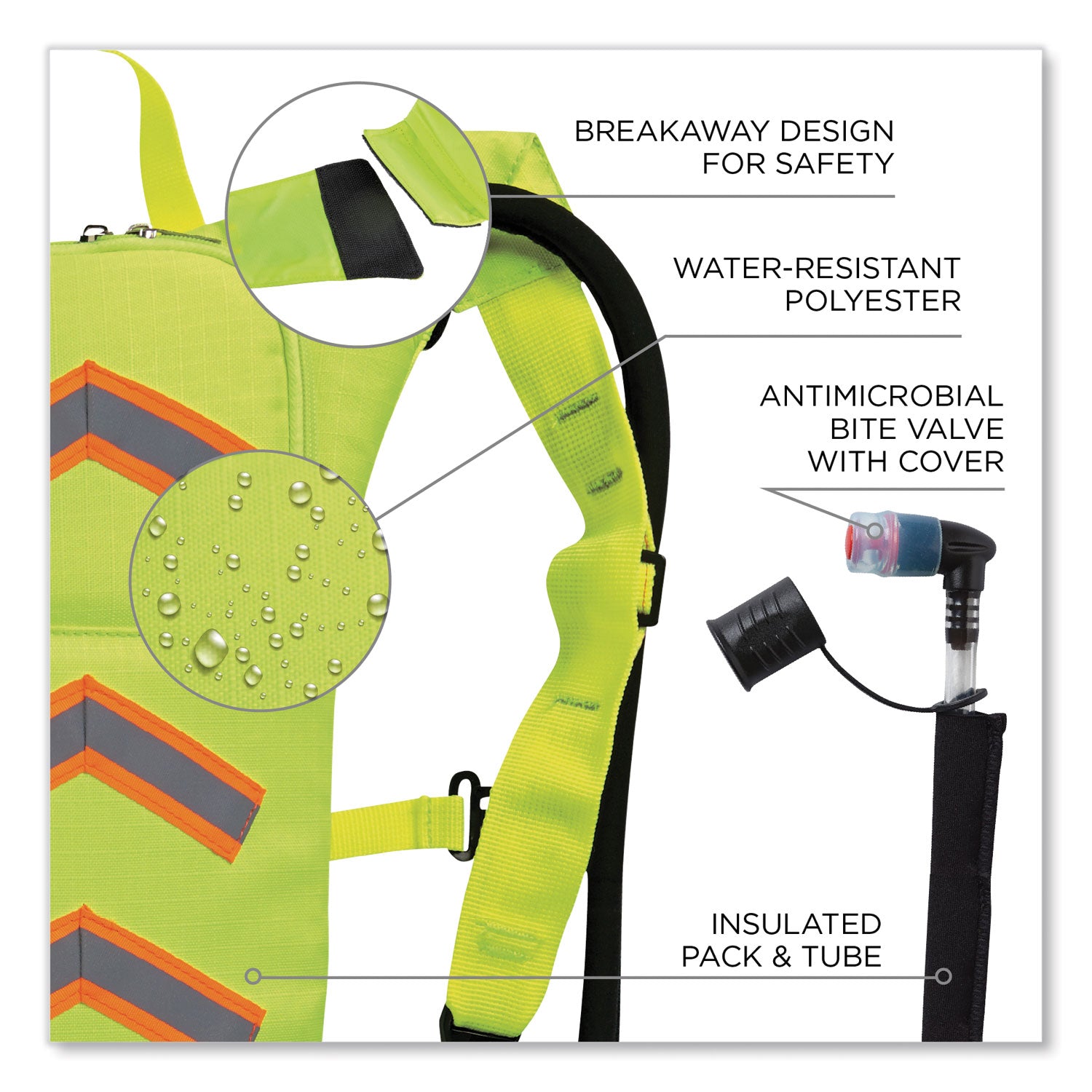 Ergodyne 5155 Low Profile Hydration Pack - 2.11 quart Reservoir - Lime