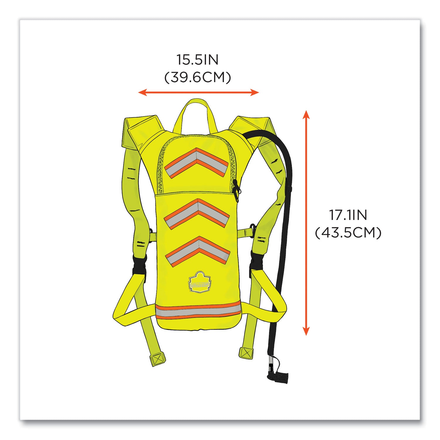 Ergodyne 5155 Low Profile Hydration Pack - 2.11 quart Reservoir - Lime