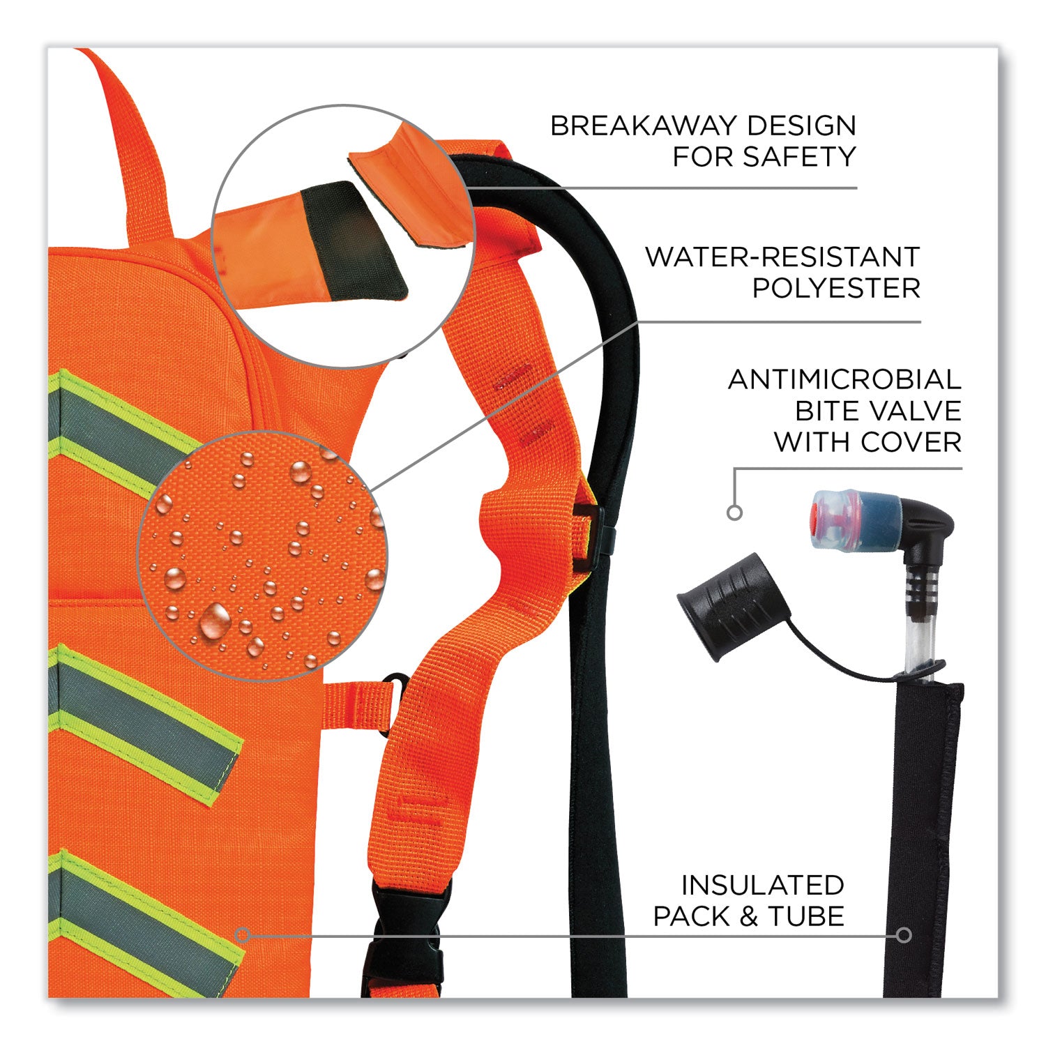 Ergodyne 5155 Low Profile Hydration Pack - 2.11 quart Reservoir - Orange