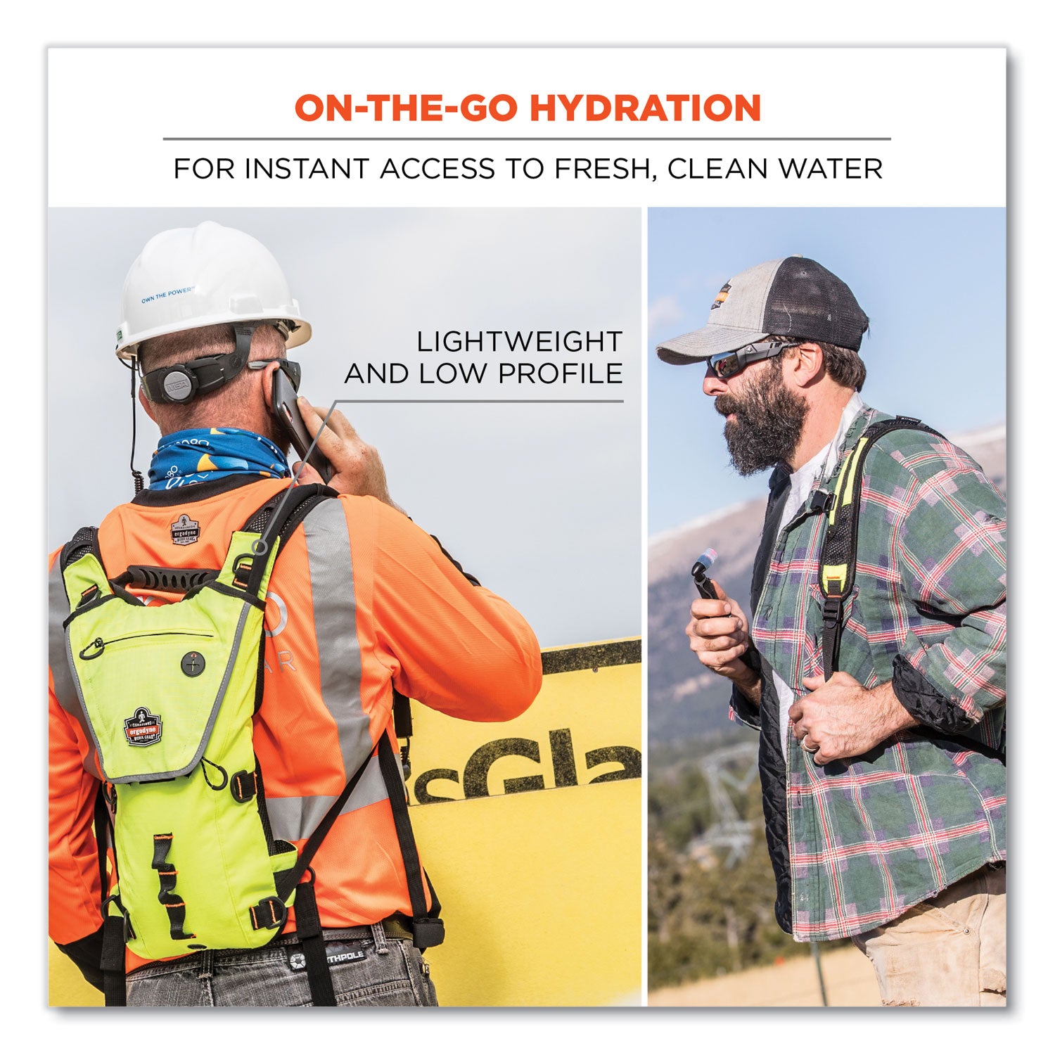 Ergodyne 5156 Premium Low Profile Hydration Pack - 3.17 quart Reservoir - Lime