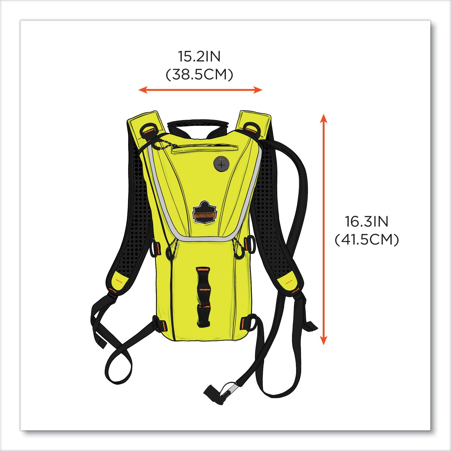 Ergodyne 5156 Premium Low Profile Hydration Pack - 3.17 quart Reservoir - Lime