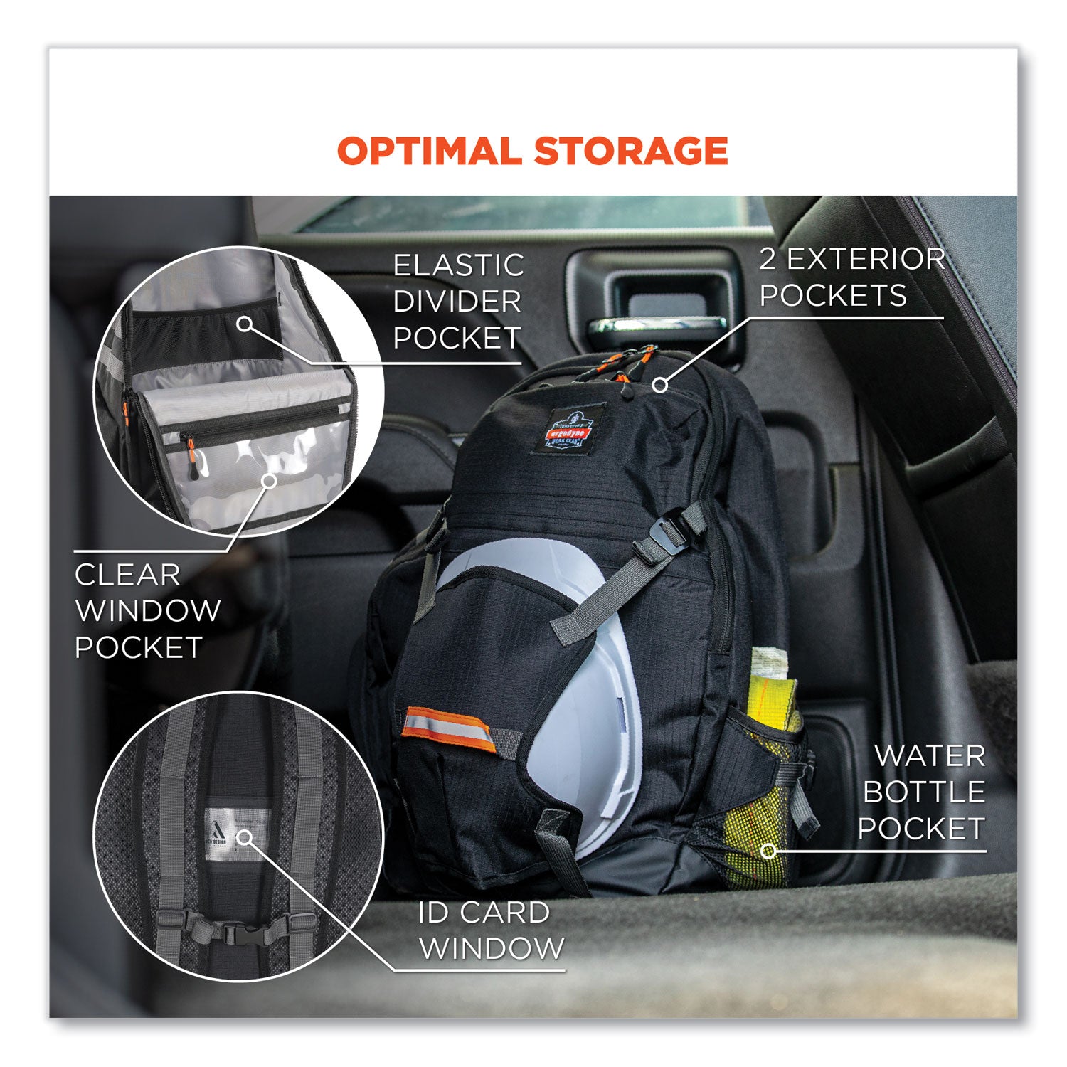 Arsenal 5188 PPE Jobsite Backpack, 7 x 15 x 20, Black