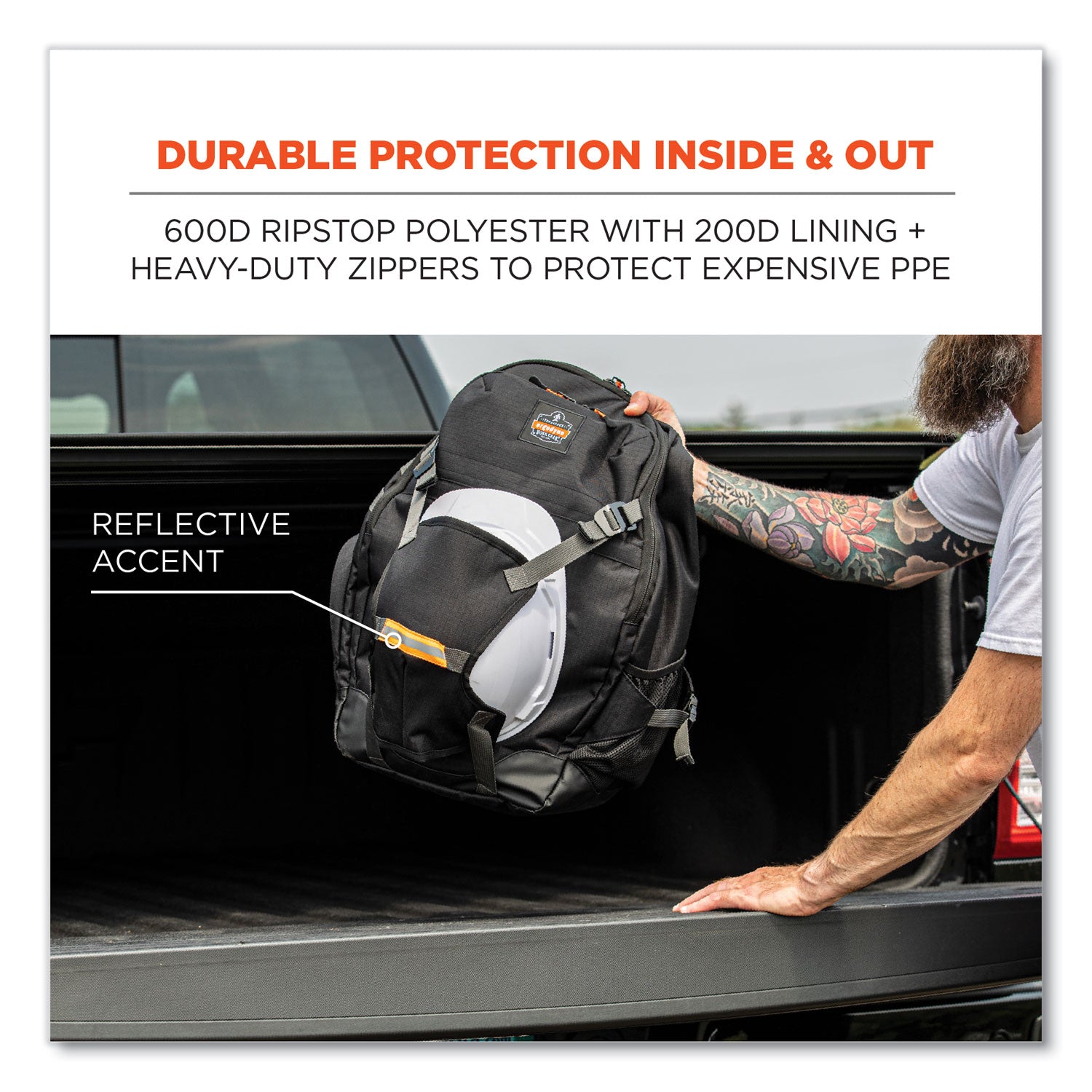 Arsenal 5188 PPE Jobsite Backpack, 7 x 15 x 20, Black