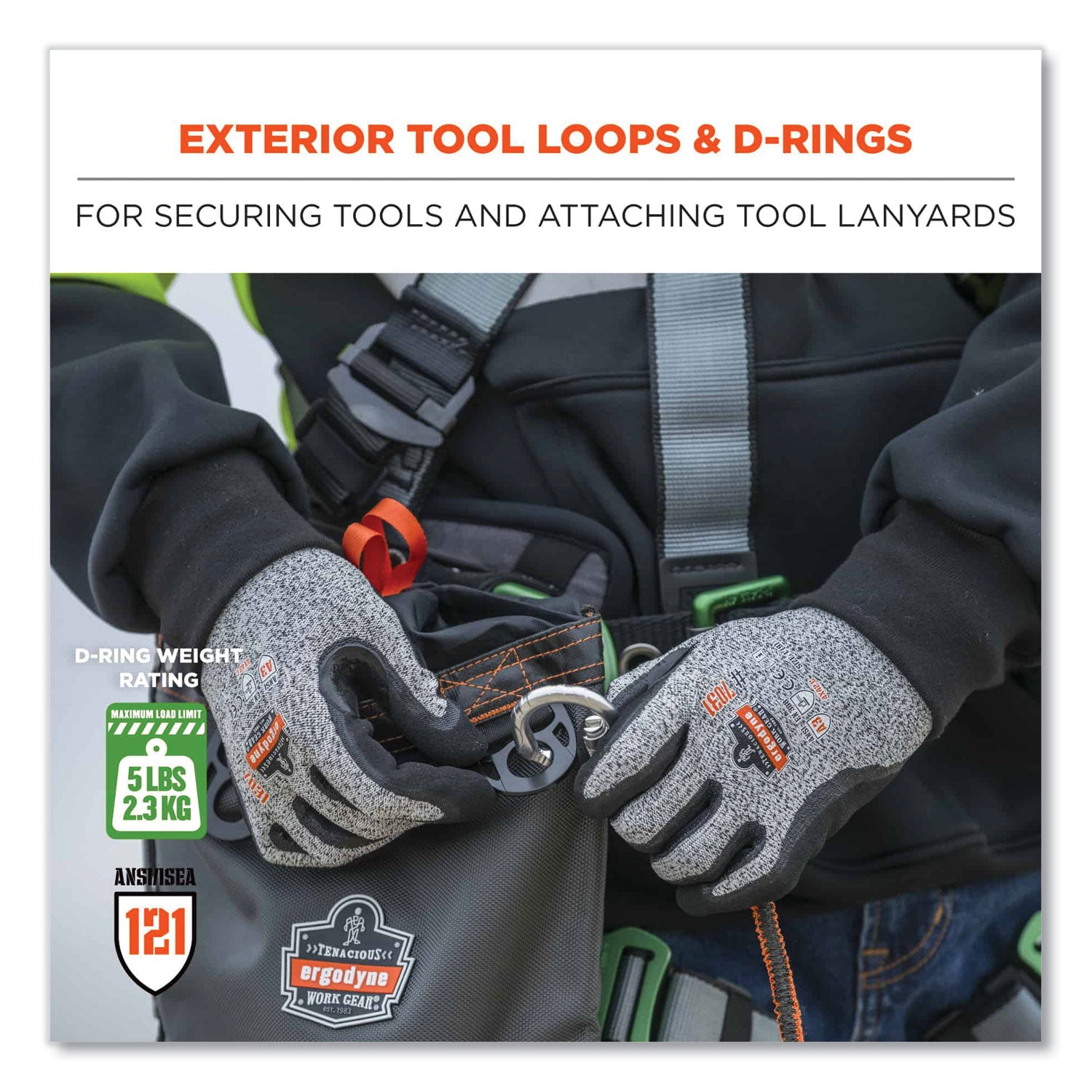 Drop Resistant - Nickel Plated, 420D Nylon Body - 1680D Ballistic Polyester Exterior Material - D-ring, Belt Loop - 9" Height x 5" Width x 10" Depth - 1 Each