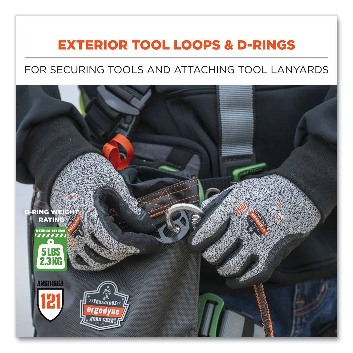 Drop Resistant, Damage Resistant - 420D Nylon Body - 1680D Ballistic Polyester Exterior Material - Belt Loop, D-ring, Cinch Strap - 13" Height x 5" Width x 10" Depth - 1 Each