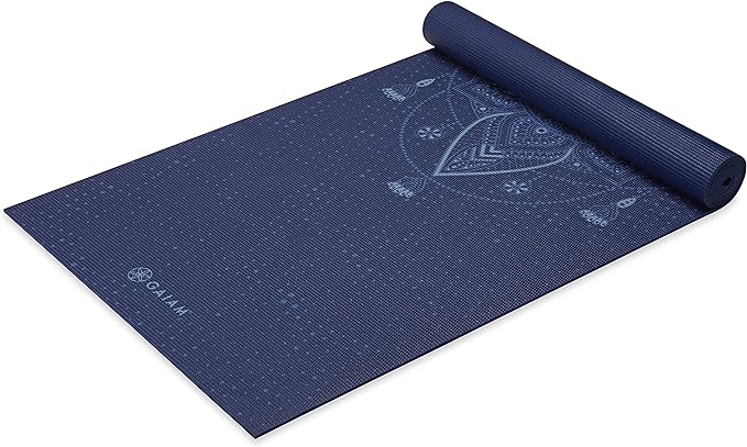 Premium 6mm Print Extra Thick Non Slip Exercise & Fitness Mat for All Types of Yoga, Pilates & Floor Workouts (68"L x 24"W x 6mm Thick) - Citron Sundial