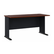 Bush Business Furniture Series A 60W Desk in Hansen Cherry and Galaxy - 59.57" Width x 26.81" Depth x 29.66" Height