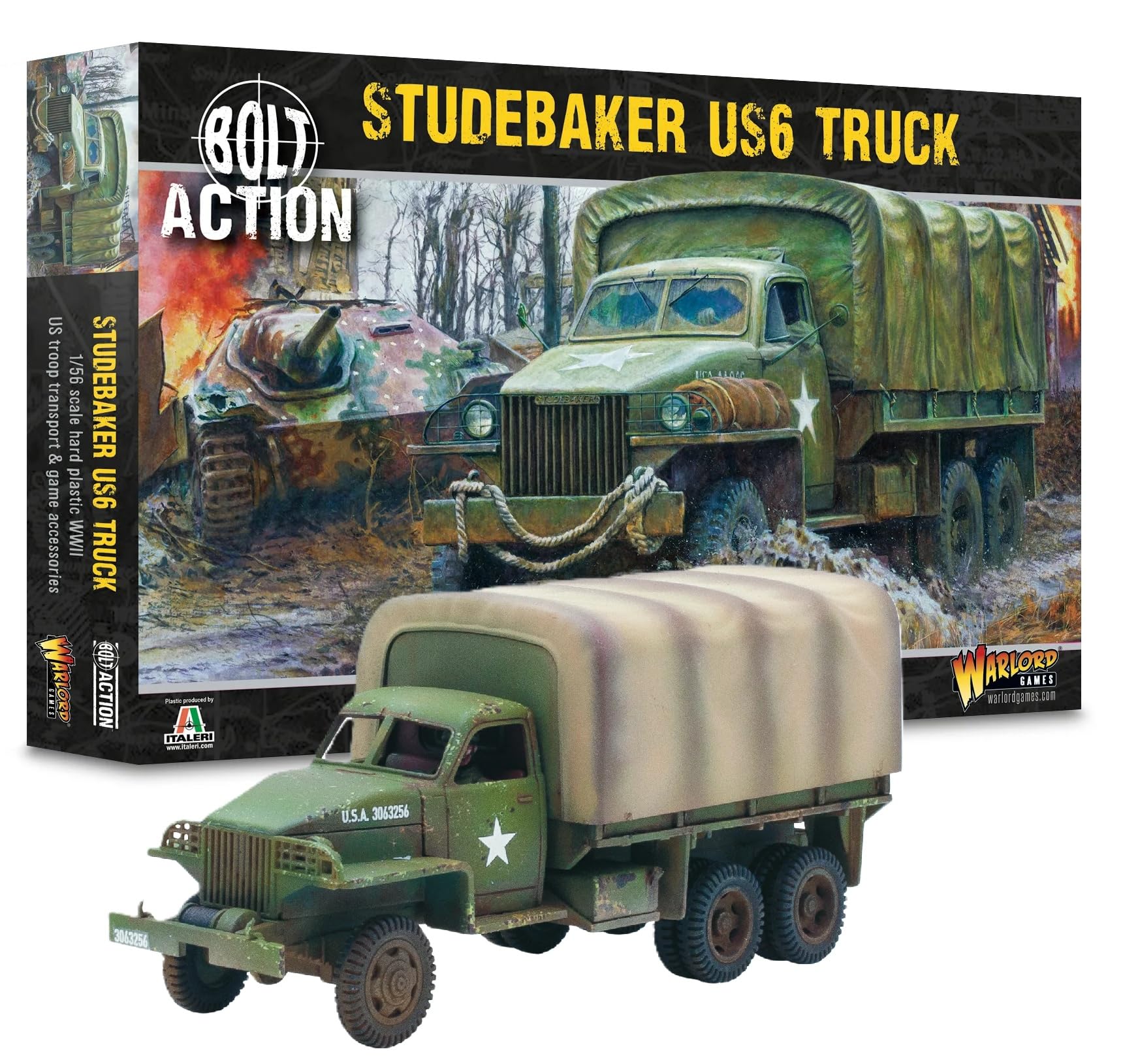 Studebaker US6 Truck - 1:56 / 28mm Plastic Scale Model for Bolt Action by Warlord Games - Highly Detailed World War 2 Miniature