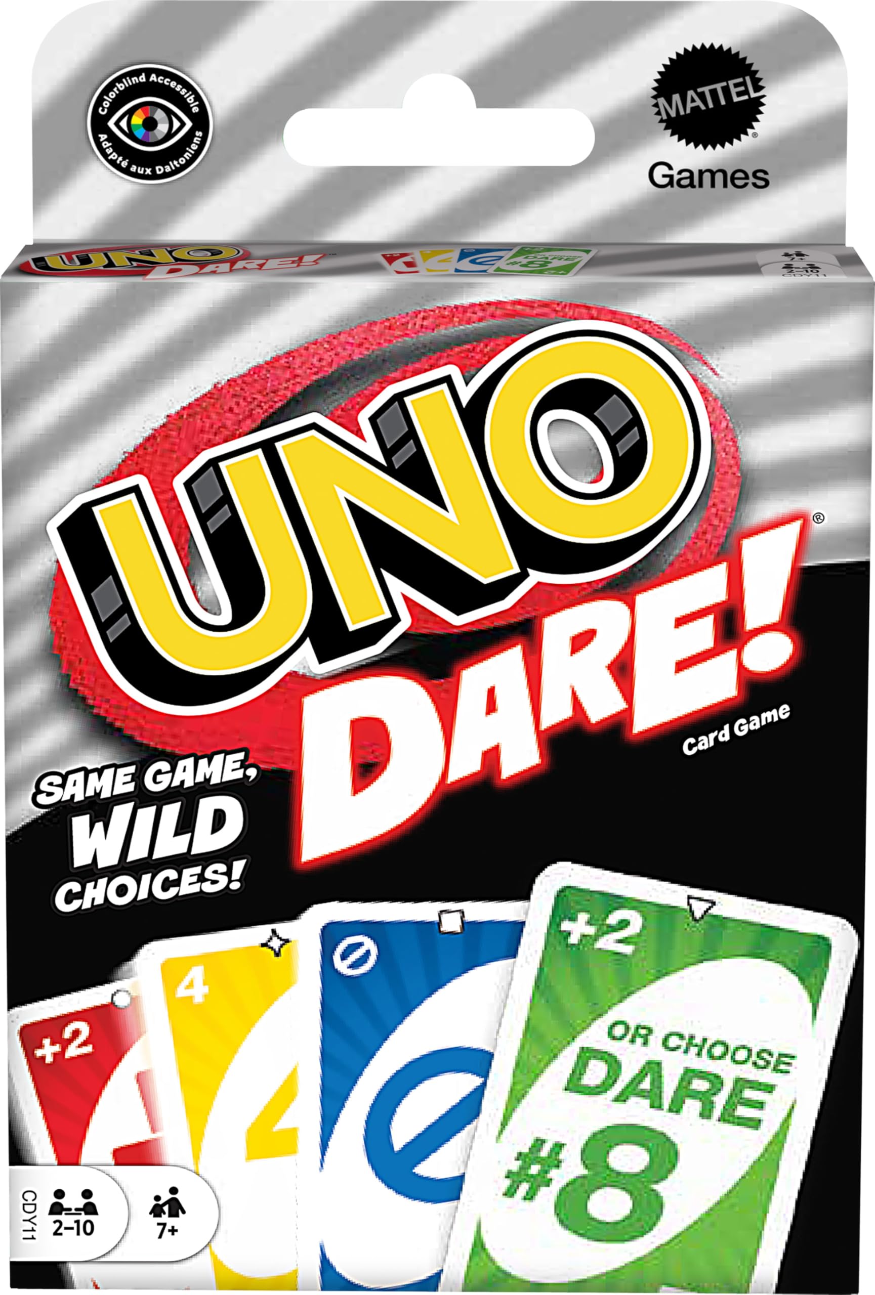 Mattel Games UNO Dare Card Game for Families & Parties Featuring Challenging & Silly Dares from 3 Different Categories
