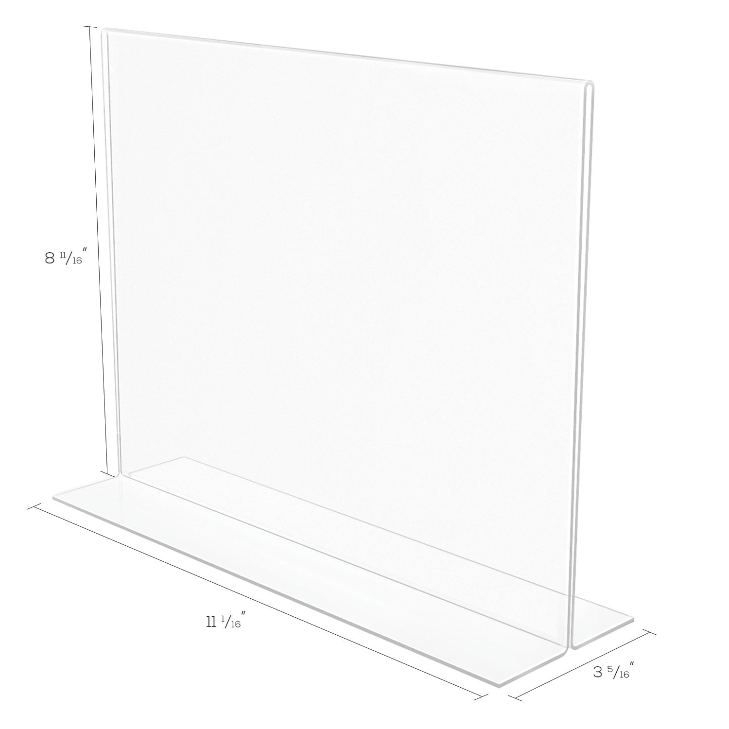 Landscape - 8.7" Height x 11.1" Width x 3.3" Depth - Acrylic - Clear - Anti-glare, Scratch Resistant, Durable, Double-sided, Heavy Duty - 1 Each