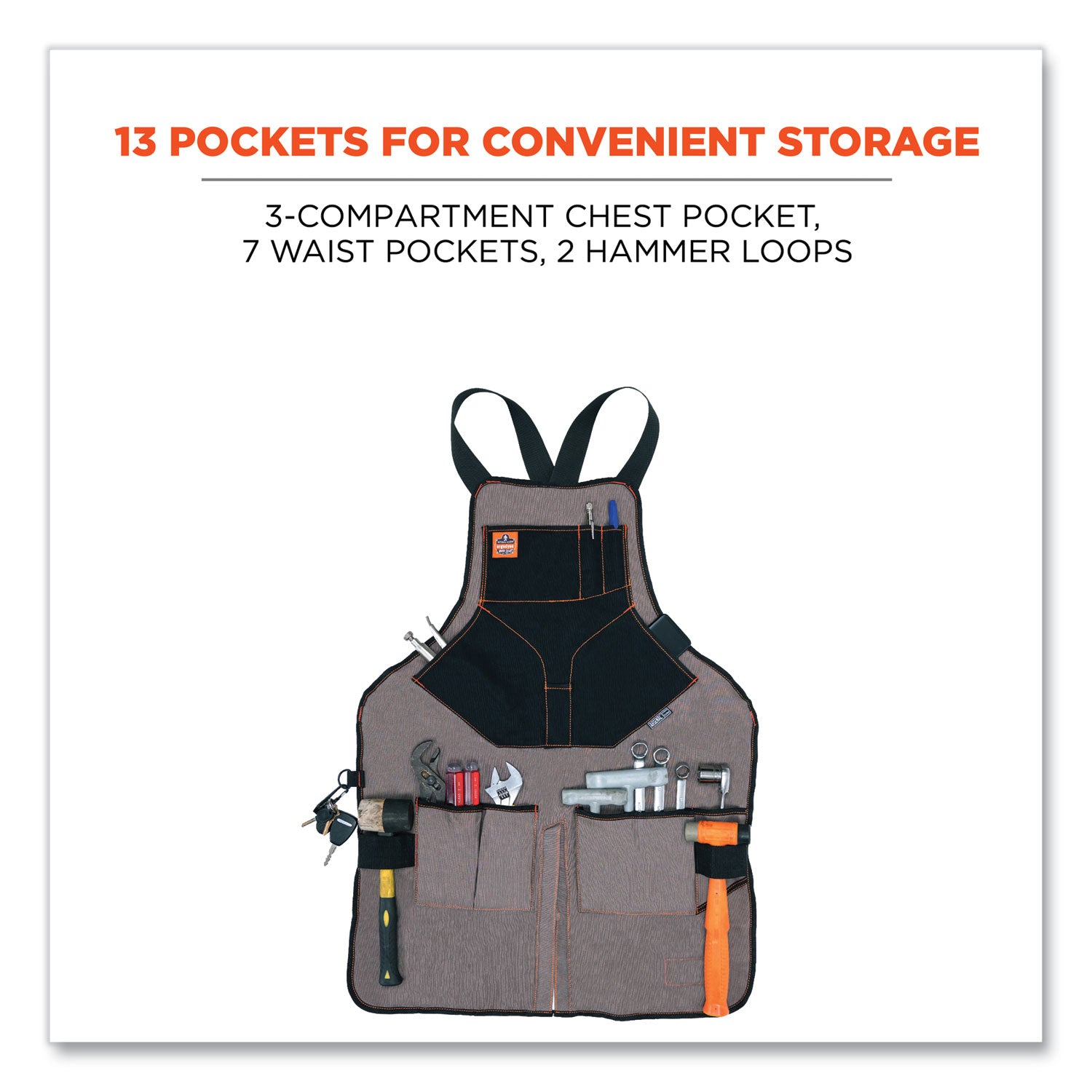 Gray - Canvas - 13 x Waist/Chest Pocket - 1 Each