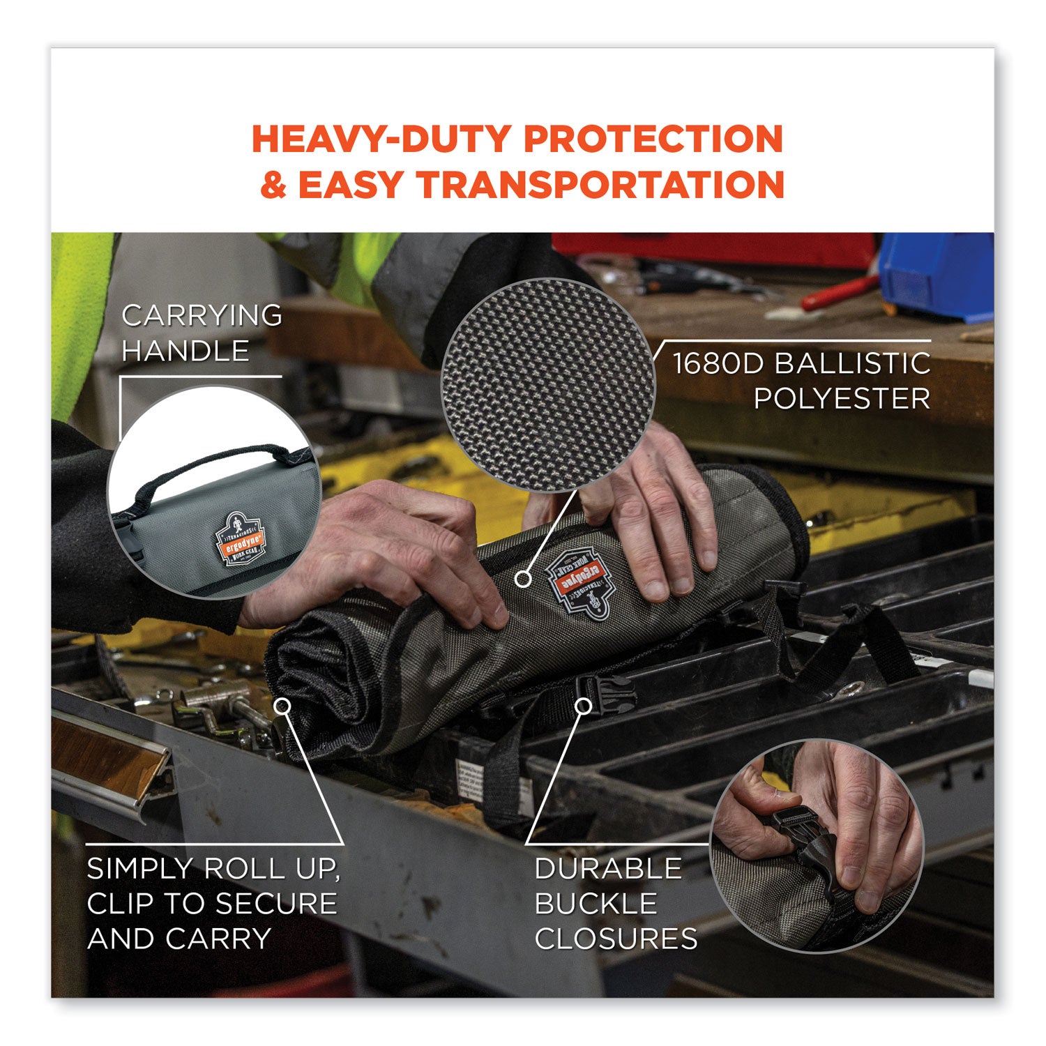 Spill Resistant - 1680D Ballistic Polyester Body - Handle - 14.5" Height x 27" Width - 1 Each