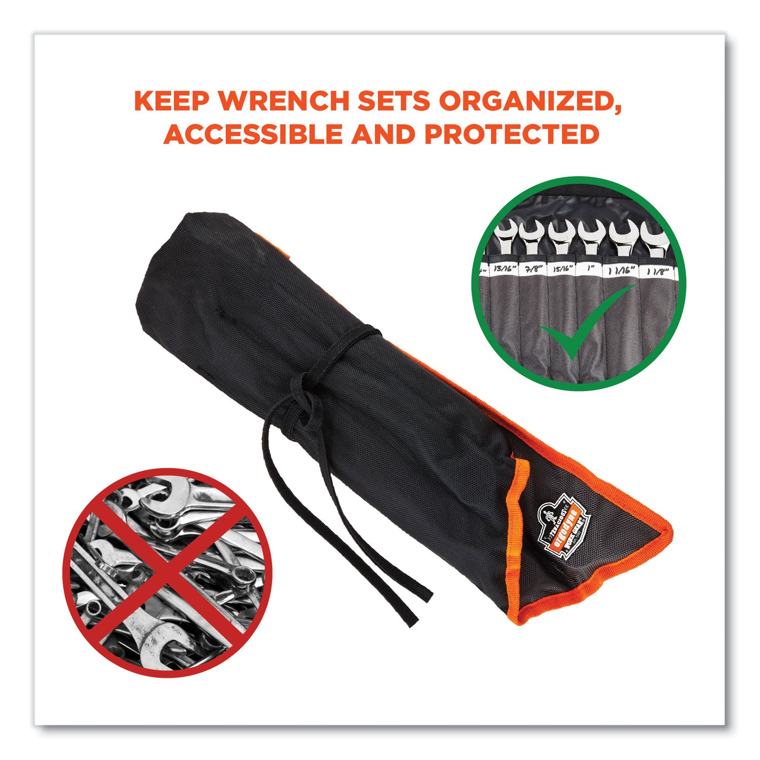 Ergodyne Arsenal 5873 Carrying Case Rugged (Roll Up) Tools - Black - Water Resistant - 1680D Ballistic Polyester, Polyester Body - Handle - 22" Height x 26.5" Width - 1 Each