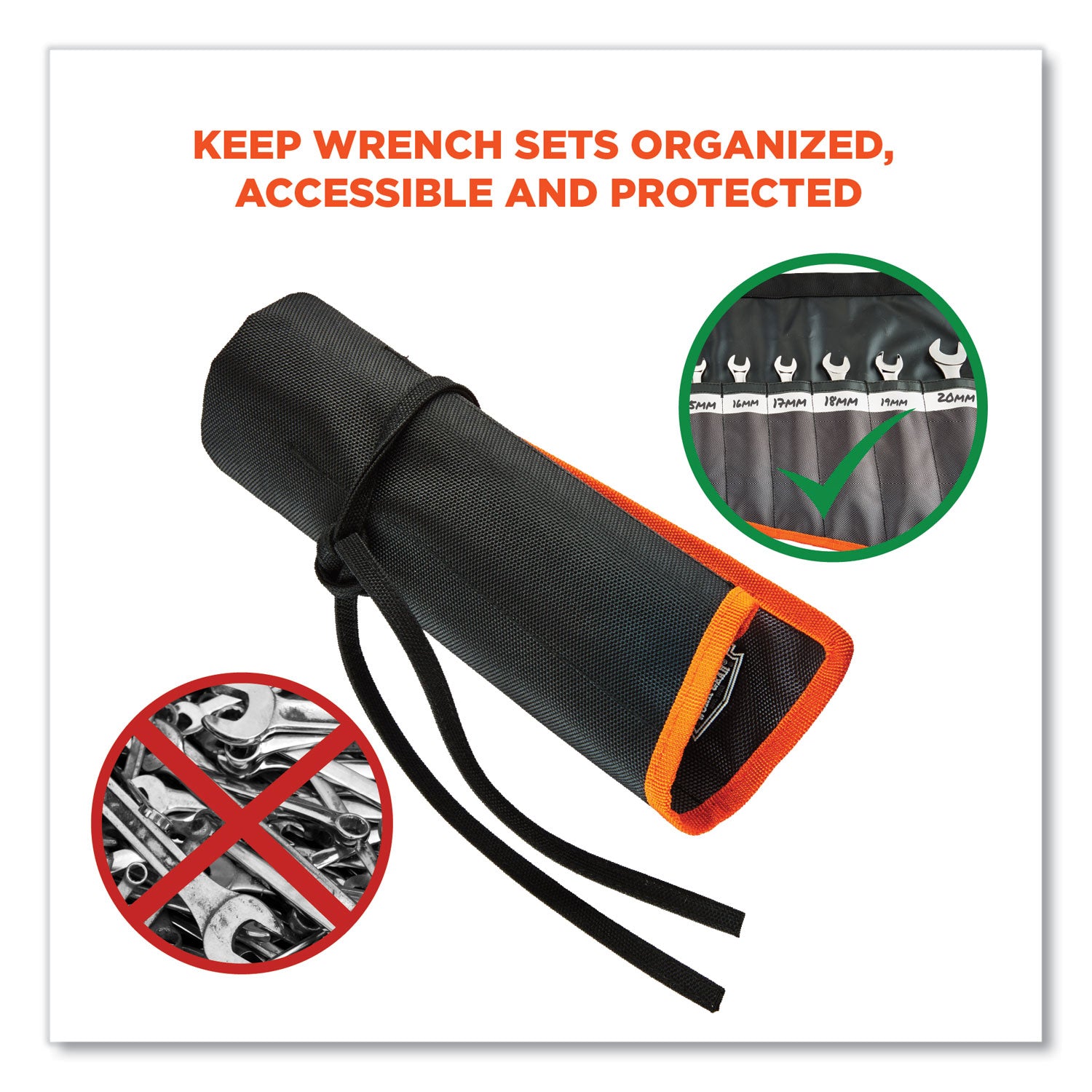 Ergodyne Arsenal 5873 Carrying Case Rugged (Roll Up) Tools - Black - Water Resistant - 1680D Ballistic Polyester Body - Handle - 16.5" Height x 26.5" Width - 1 Each