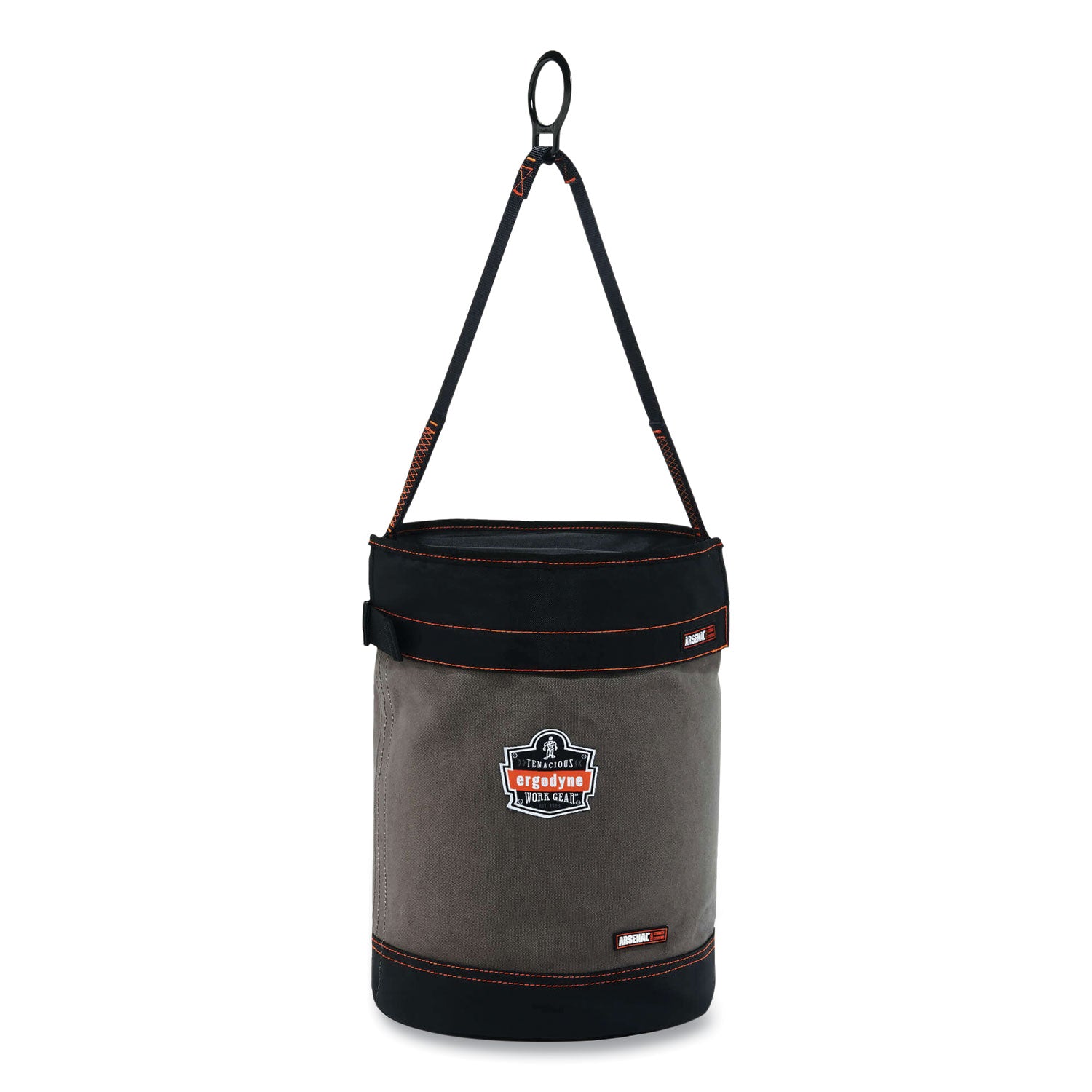 Reinforced, Handle, Pocket, Durable, Storm Drain - 14" - Plastic, Nylon, Nickel Plated, Synthetic Leather, Canvas - Gray - 1 Each