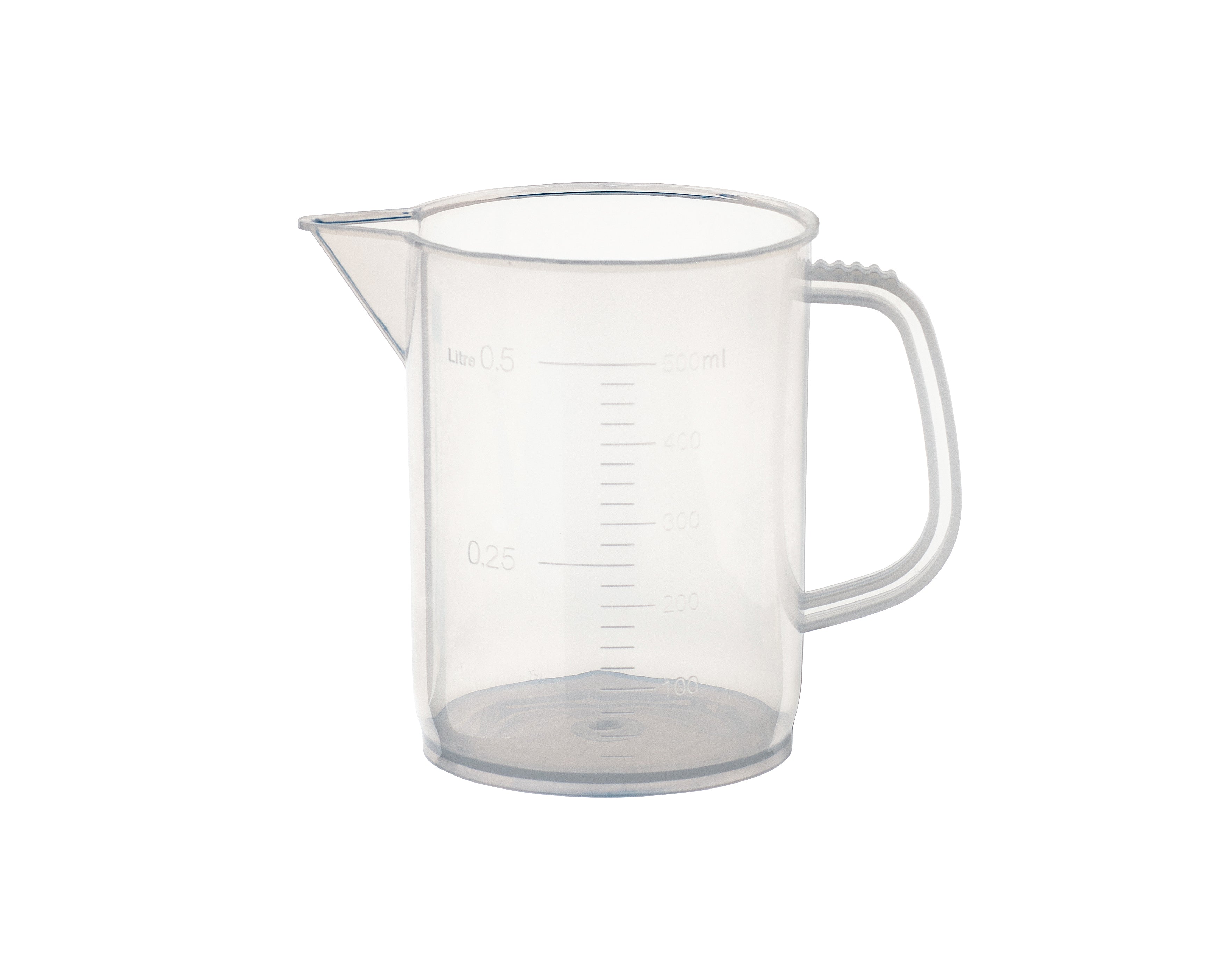 United Scientific® Beakers With Handle, Short Form, PP, 500 mL, comes with 12