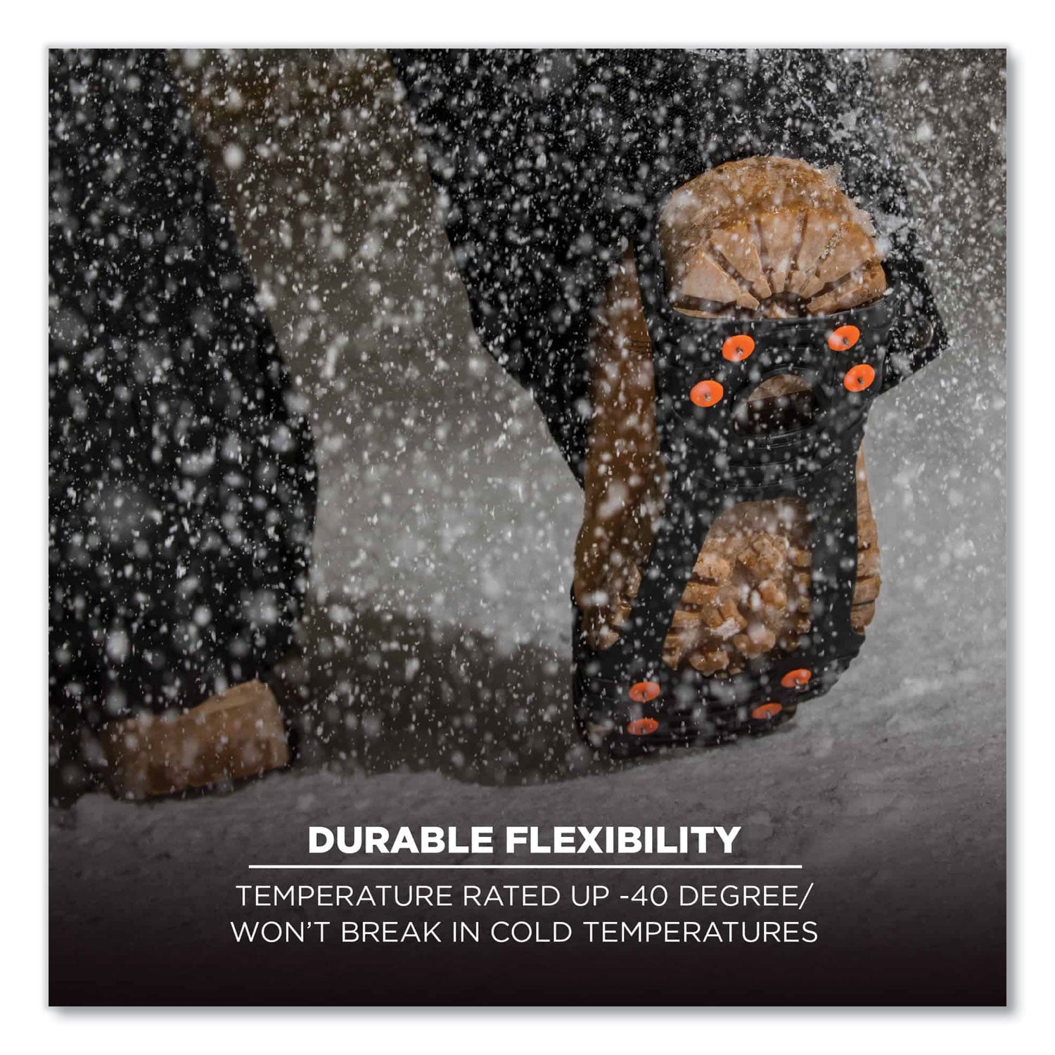 Ergodyne Trex 6300TC Slip-On Ice Cleats, Black, Tungsten Carbide & Rubber, Medium, 2 Pairs