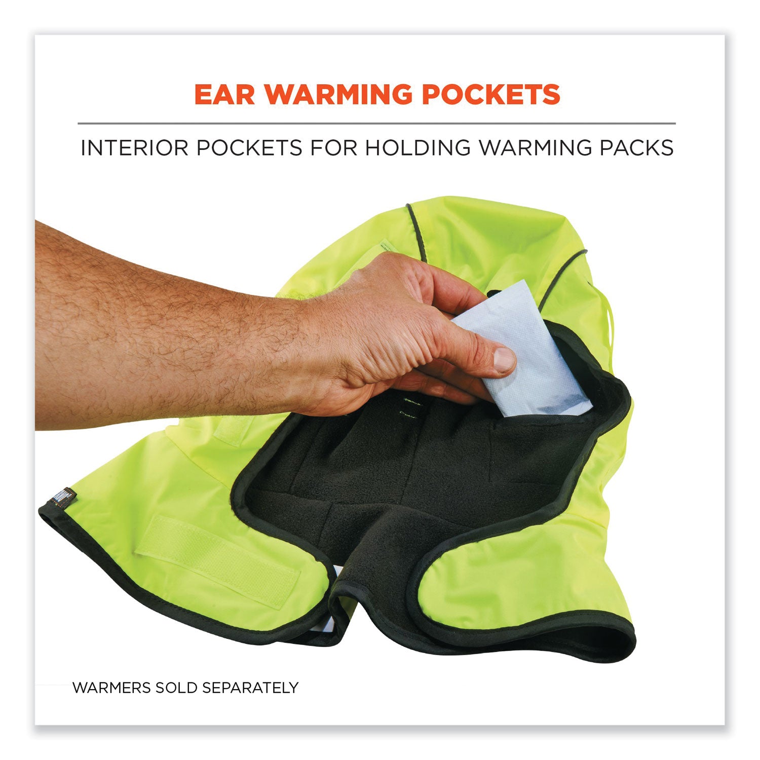 Ergodyne 6842 Shoulder 2-Layer Econo Winter Liner, Polyester/Polyurethane/Fleece, Lime, High Visibility, Water Resistant, Machine Washable, 12/Carton