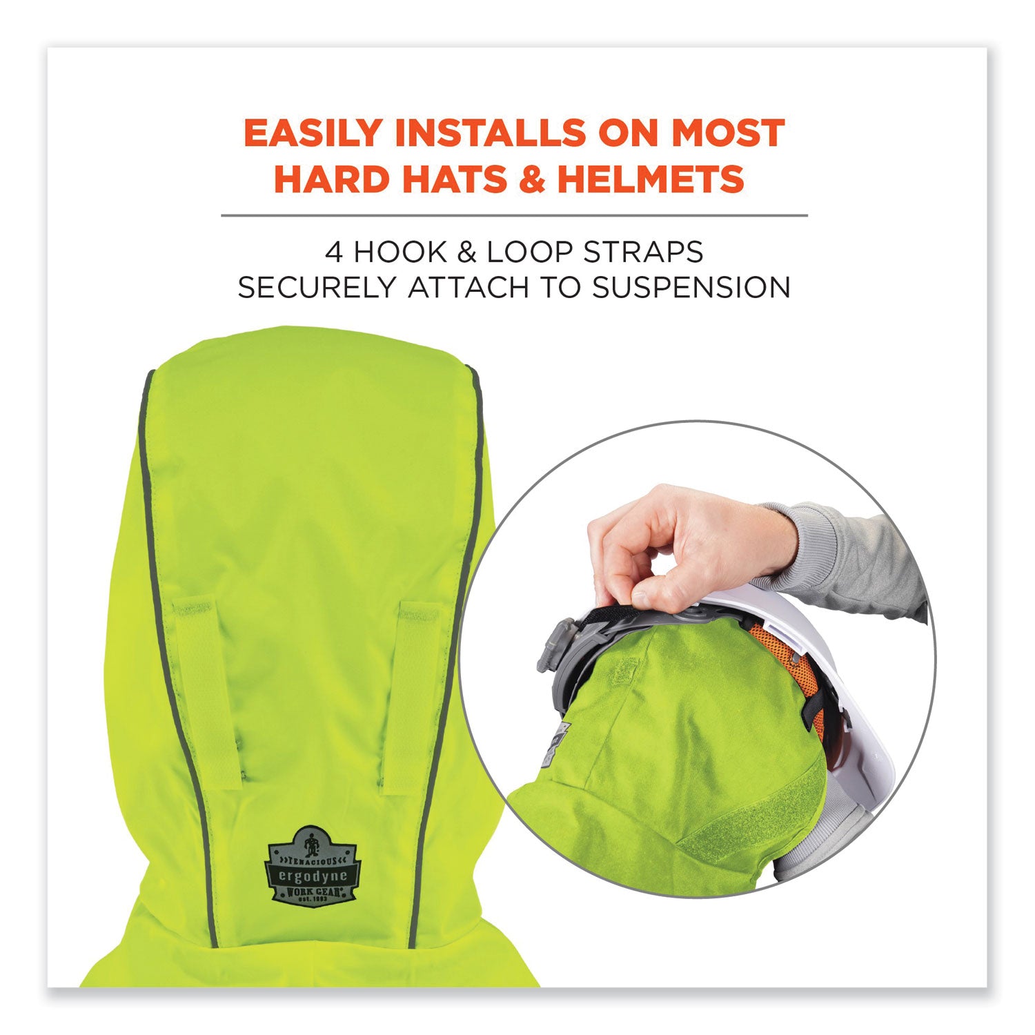 Ergodyne 6842 Shoulder 2-Layer Econo Winter Liner, Polyester/Polyurethane/Fleece, Lime, High Visibility, Water Resistant, Machine Washable, 12/Carton