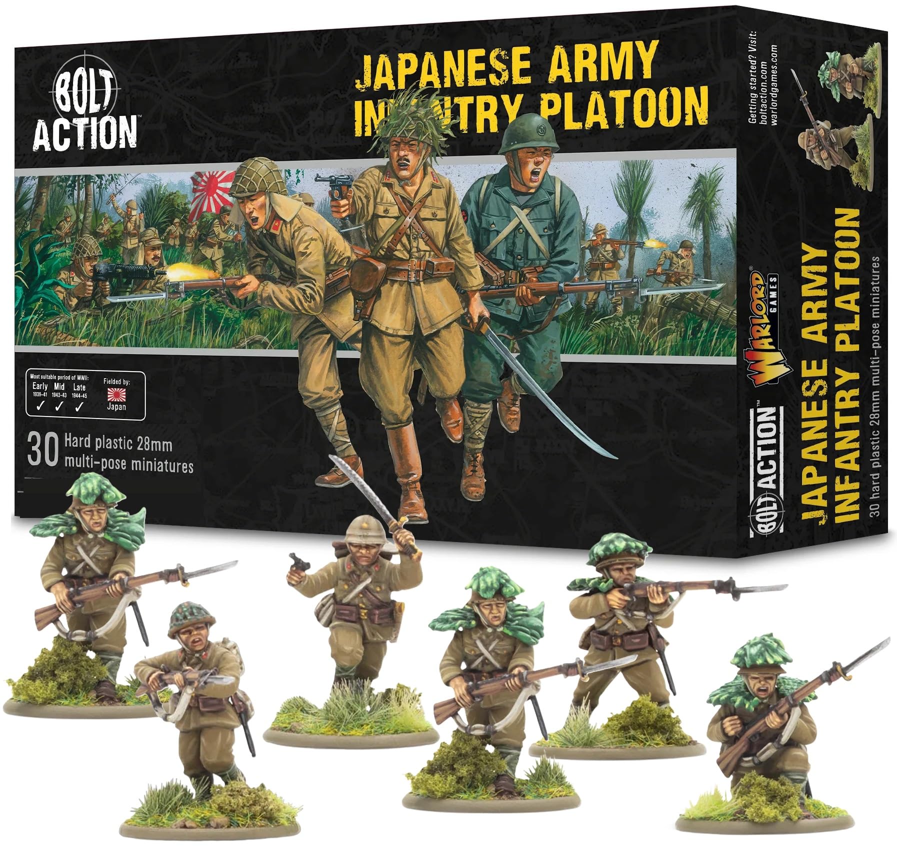 Warlord Games Japanese Army Infantry Platoon - 28mm Scale Plastic Miniatures for Bolt Action Highly Detailed World War 2 Miniatures