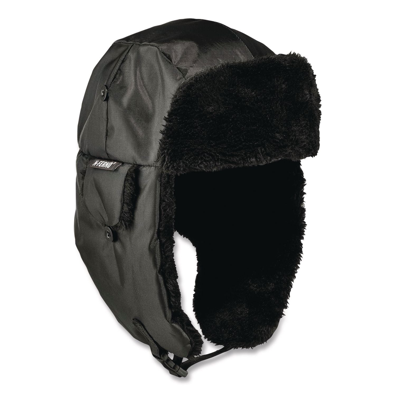 Ergodyne N-Ferno 6802ZI Kit Zipper Trapper Hat with Universal Bump Cap, Small/Medium, Black, Nylon/Oxford Nylon, 1 Each