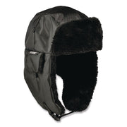 Ergodyne N-Ferno 6802ZI Kit Zipper Trapper Hat with Universal Bump Cap, Small/Medium, Black, Nylon/Oxford Nylon, 1 Each