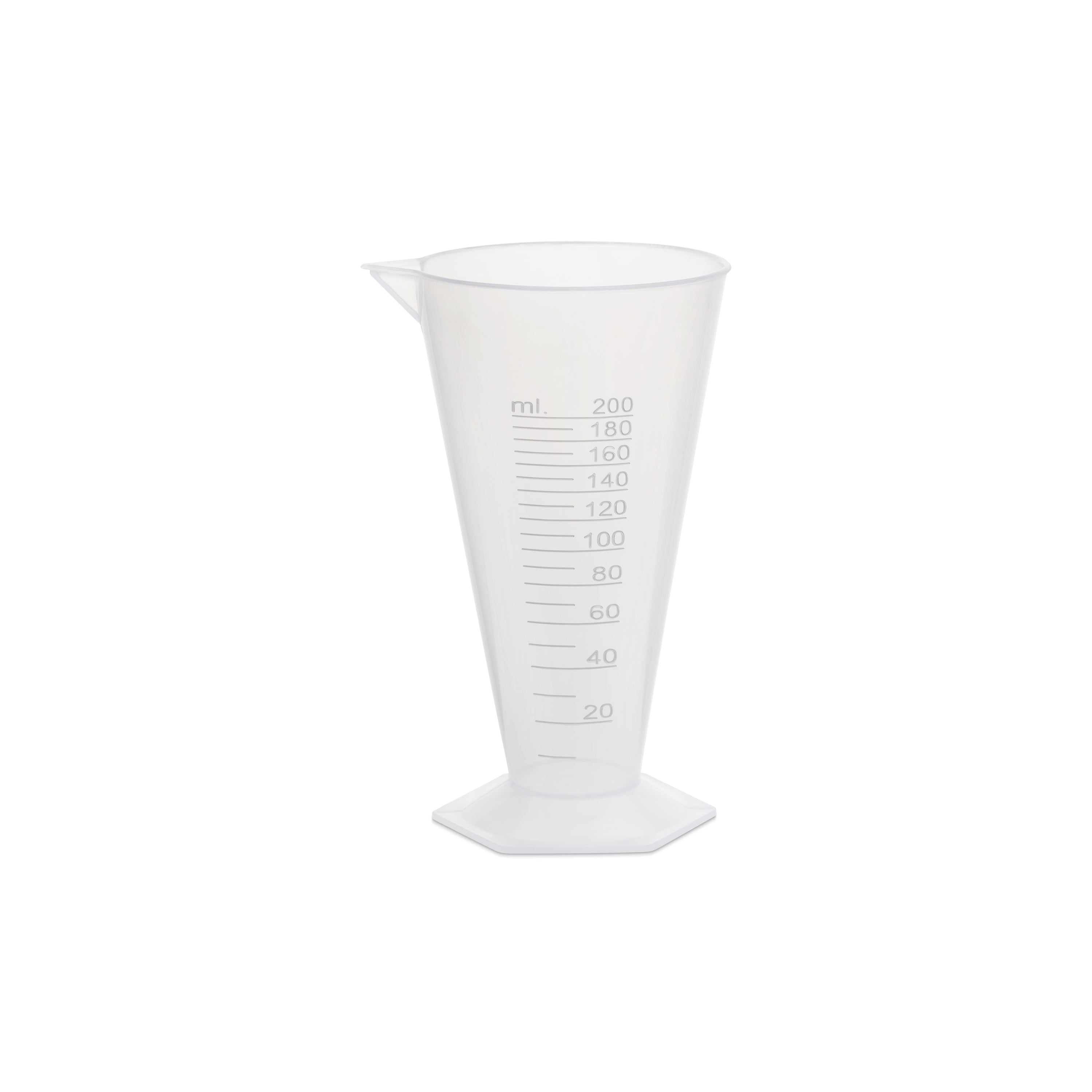 United Scientific® Conical Measuring Cylinders, PP 200 mL, comes with 12