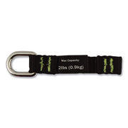 Squids 3700 Nylon Webbing Tool Tails with D-Rings, 2 lb Max Working Capacity, 3.5" Long, Black, 6/Pack, 10 Packs/Carton