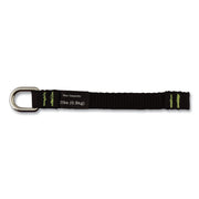 Squids 3700 Nylon Webbing Tool Tails with D-Rings, 2 lb Max Working Capacity, 5.5", Black, 6/Pack, 10 Packs/Carton