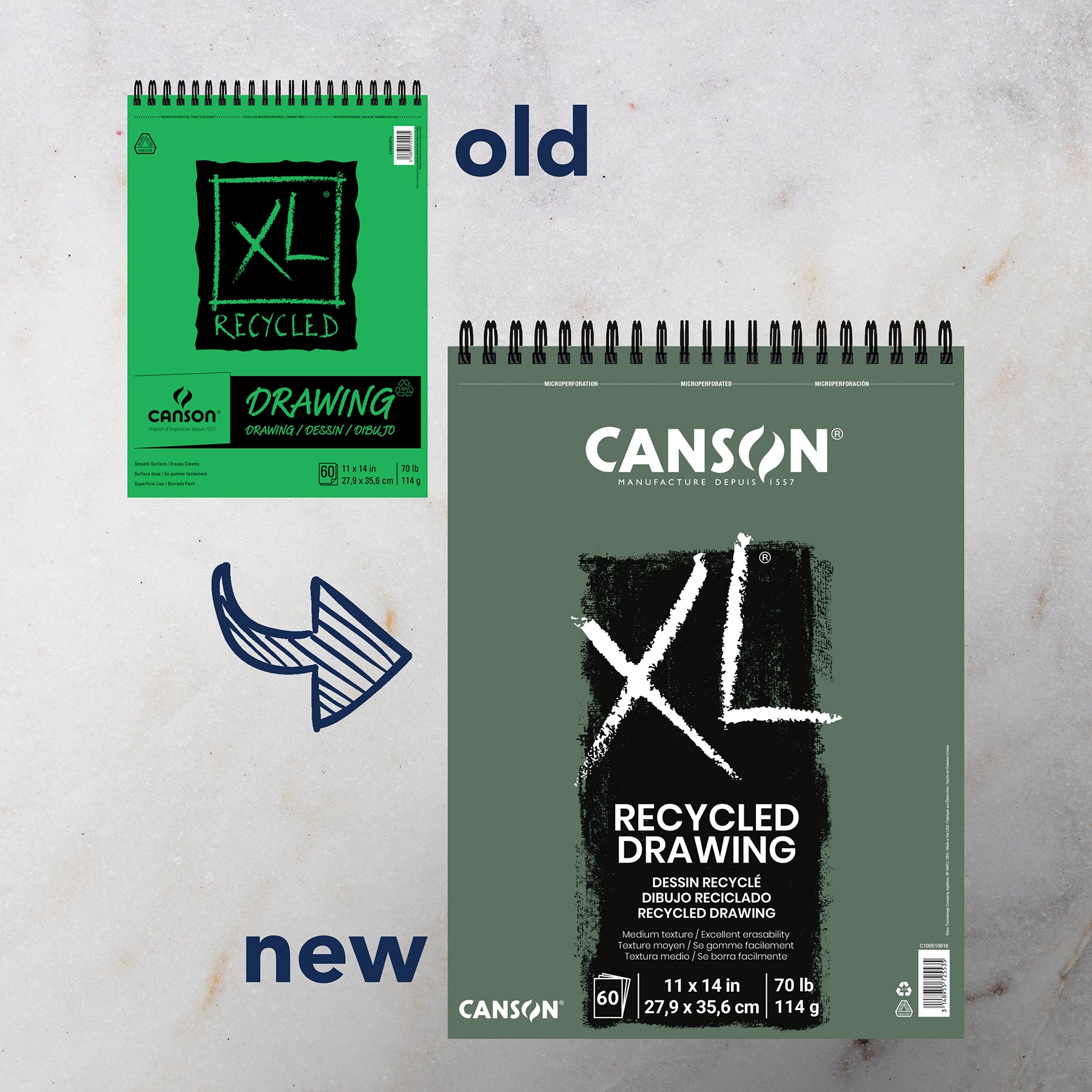 XL Series Drawing Pad, Recycled, Top Wire Binding, 60 Sheet, 11x14 inch, 1 Count