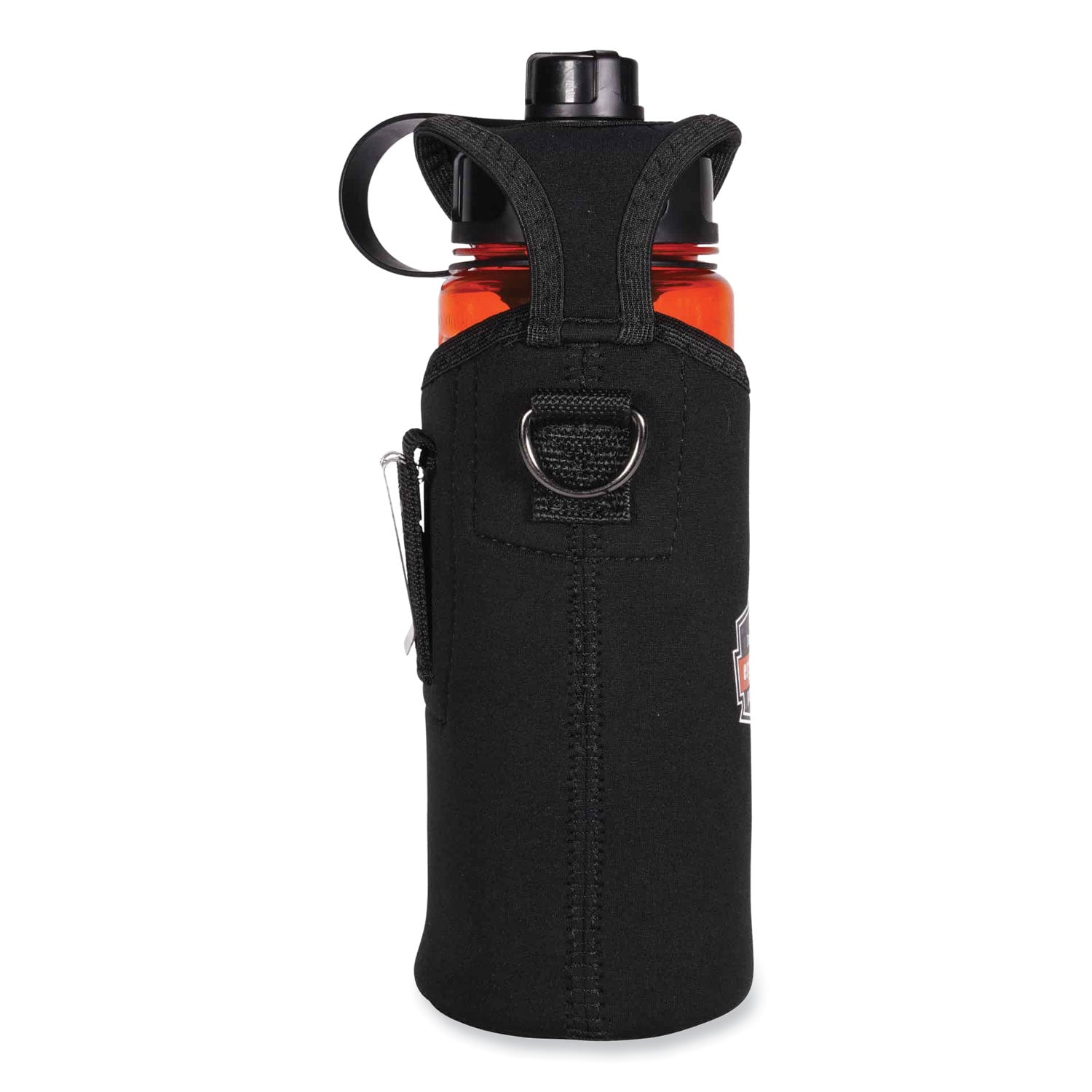 Ergodyne 3775 Can/Bottle Holder & Trap, Black, Stainless Steel/Zinc/Neoprene/Nylon, 2.5" Height x 3.6" Width, 1 Each
