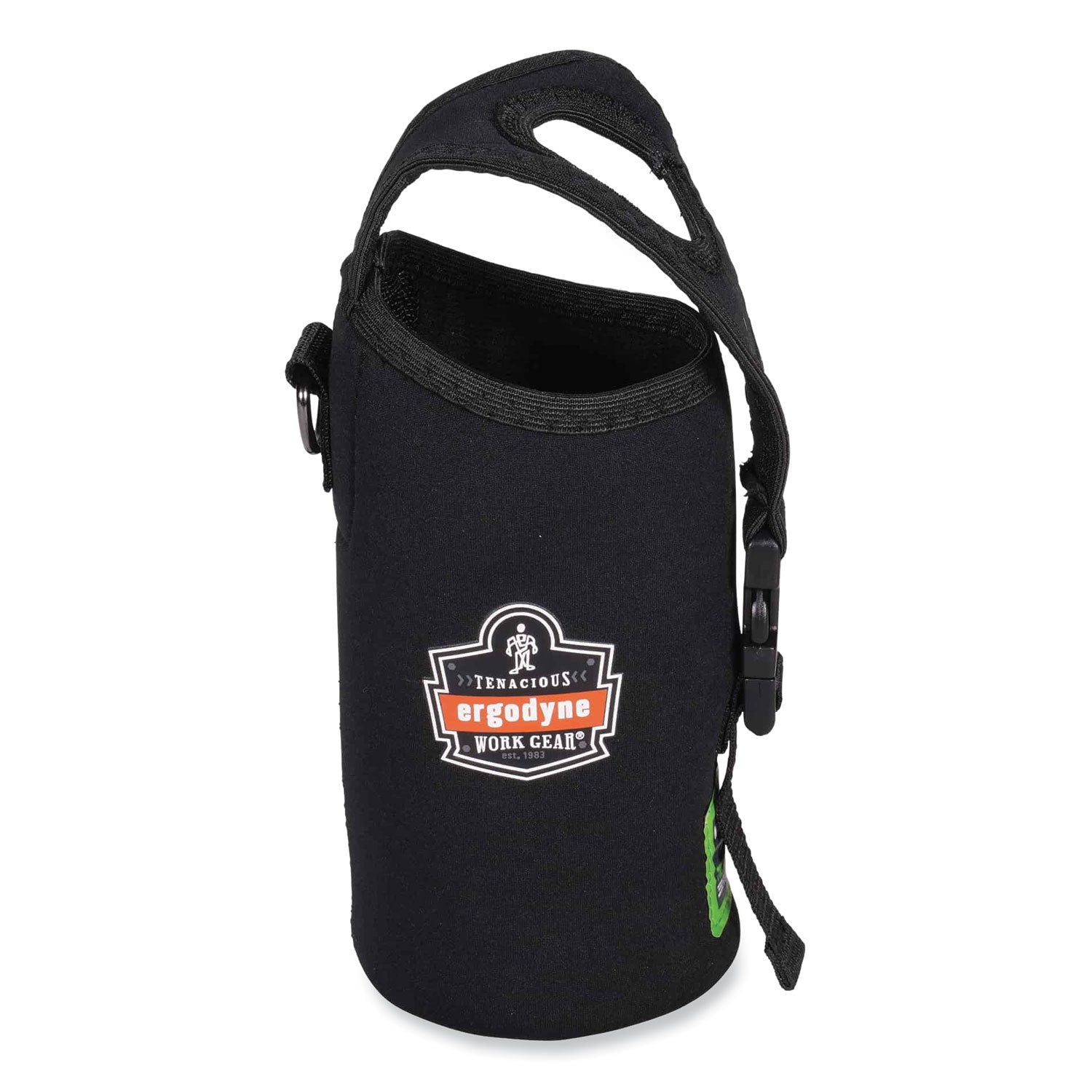 Ergodyne 3775 Can/Bottle Holder & Trap, Black, Stainless Steel/Zinc/Neoprene/Nylon, 2.5" Height x 3.6" Width, 1 Each