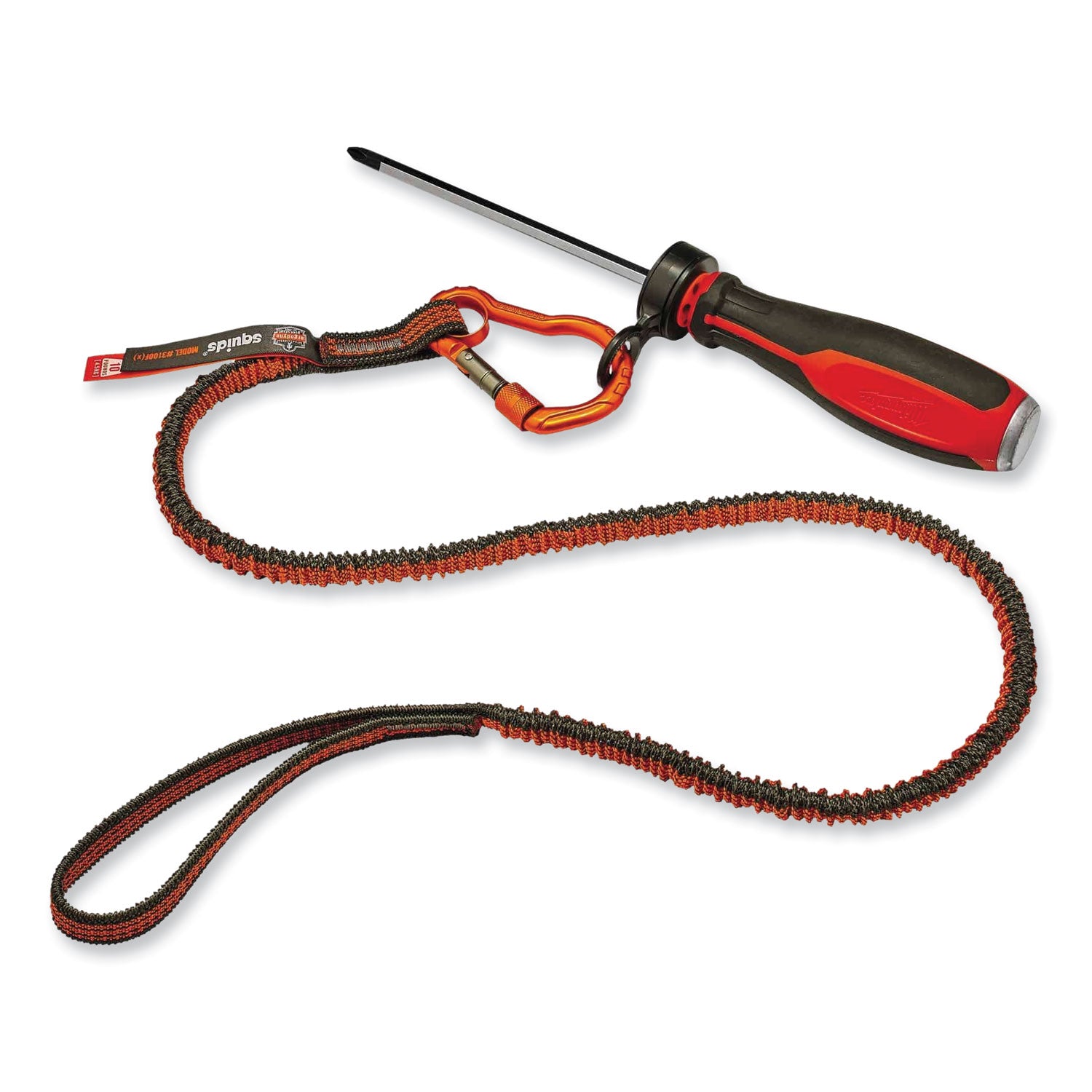 Adjustable - 10 lb Load Capacity - Standard - Carabiner Attachment - 11.3" Height x 1" Width x 48" Length - Orange, Gray - Anodized Aluminum Alloy, Nylon, Polyester Elastic - 6 / Carton