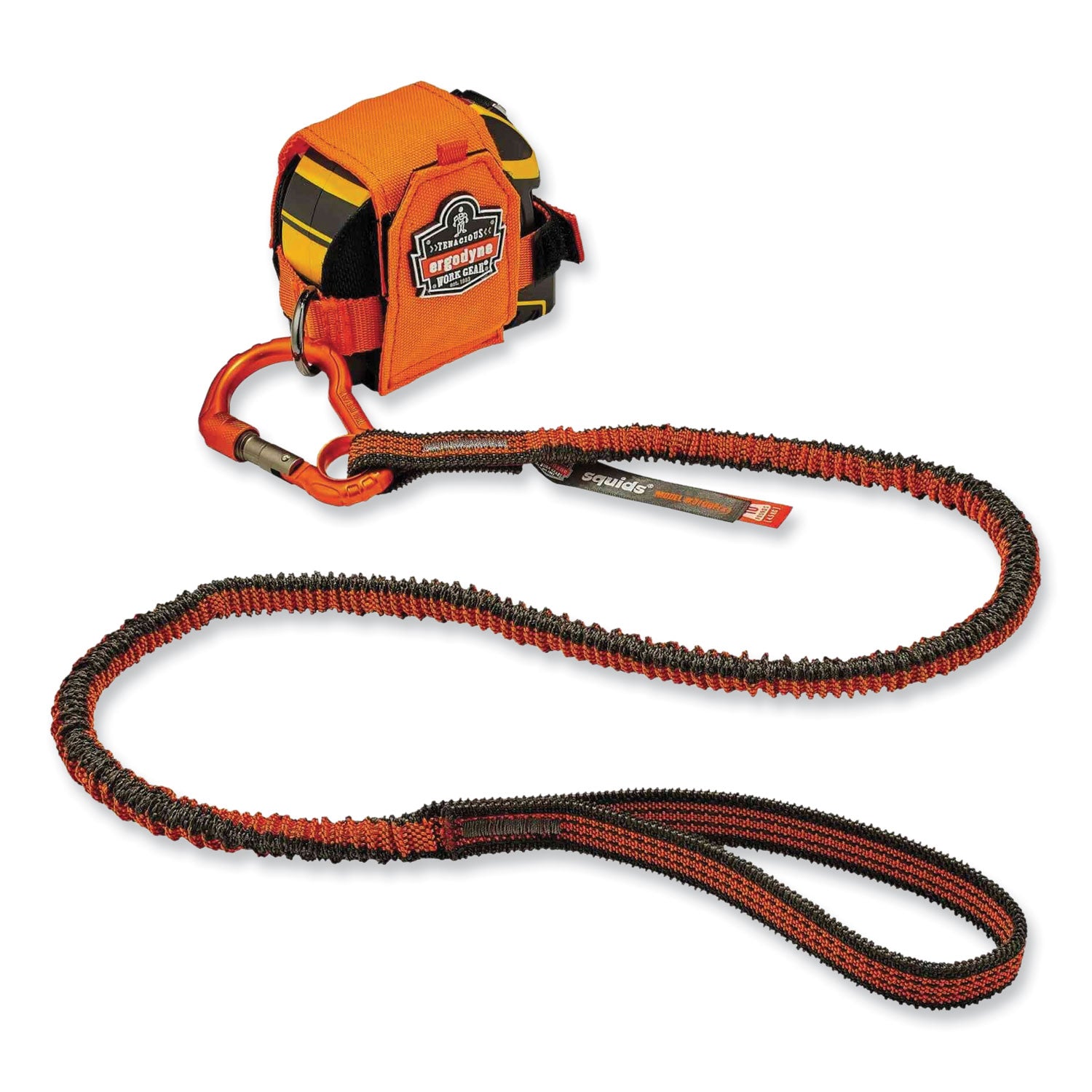 Adjustable - 10 lb Load Capacity - Standard - Carabiner Attachment - 11.3" Height x 1" Width x 48" Length - Orange, Gray - Anodized Aluminum Alloy, Nylon, Polyester Elastic - 6 / Carton