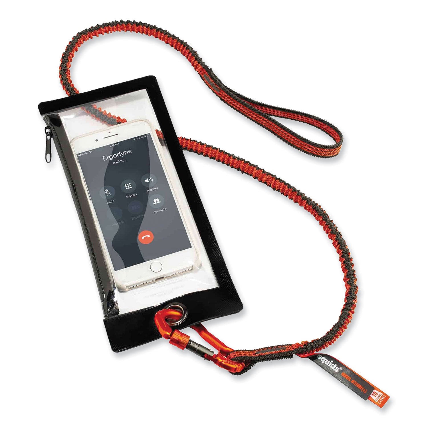 Adjustable - 10 lb Load Capacity - Standard - Carabiner Attachment - 11.3" Height x 1" Width x 48" Length - Orange, Gray - Anodized Aluminum Alloy, Nylon, Polyester Elastic - 6 / Carton