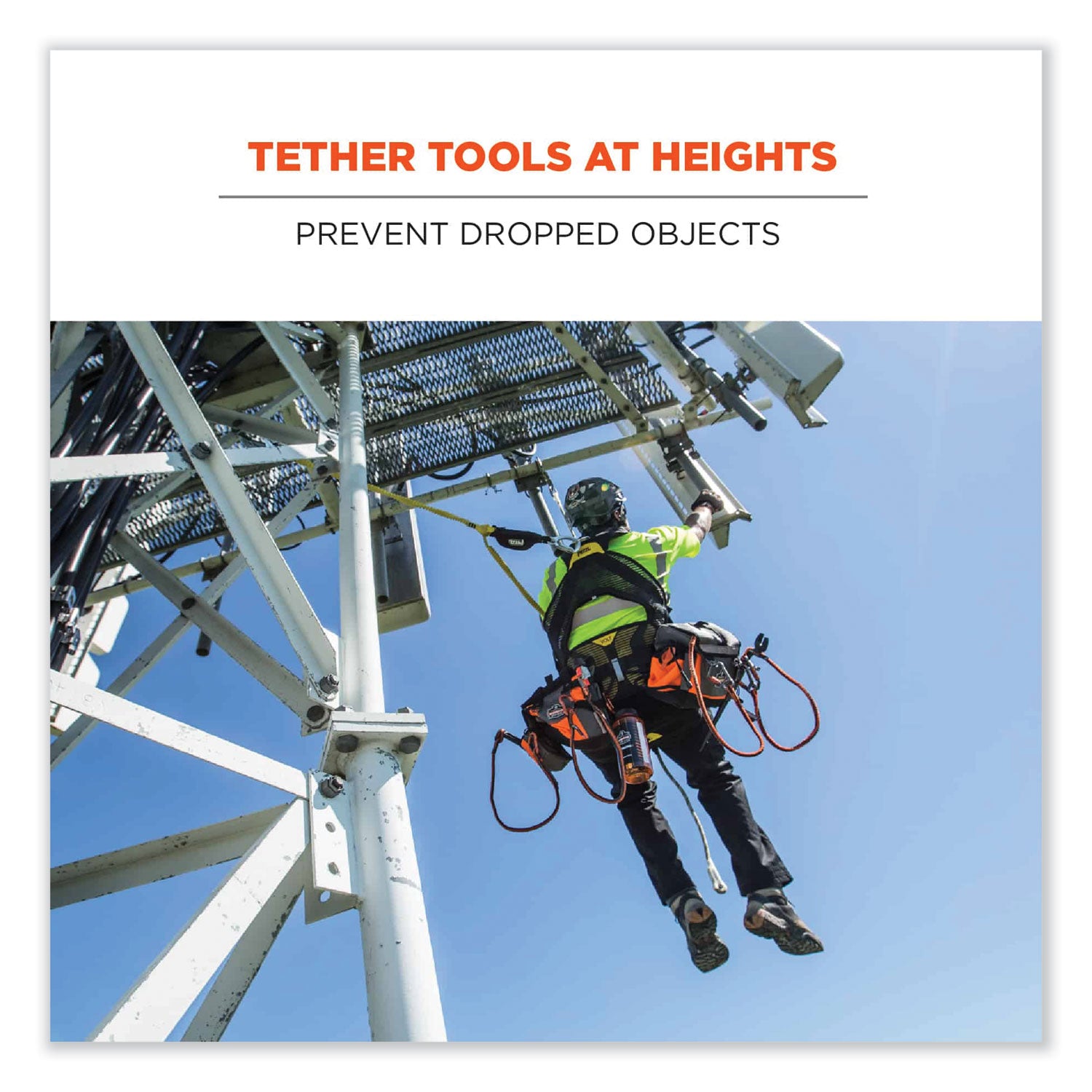Adjustable - 15 lb Load Capacity - Standard - Carabiner Attachment - 11.3" Height x 1.3" Width x 48" Length - Orange, Gray - Stainless Steel, Polyester Elastic, Nylon - 6 / Carton