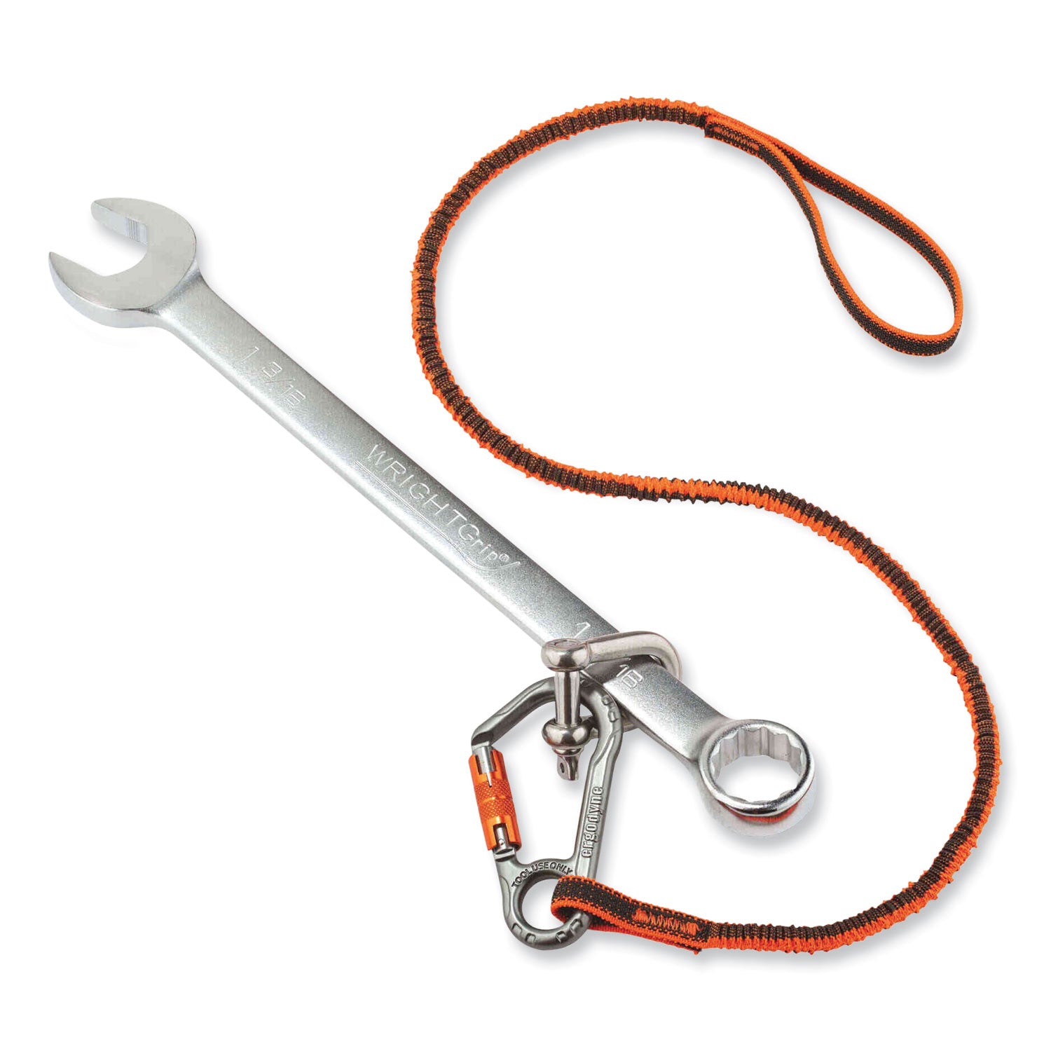 15 lb Load Capacity - Standard - Carabiner Attachment - 11.3" Height x 1.3" Width x 35" Length - Orange, Gray - Polyester, Elastic Webbing, Nylon - 6 / Carton