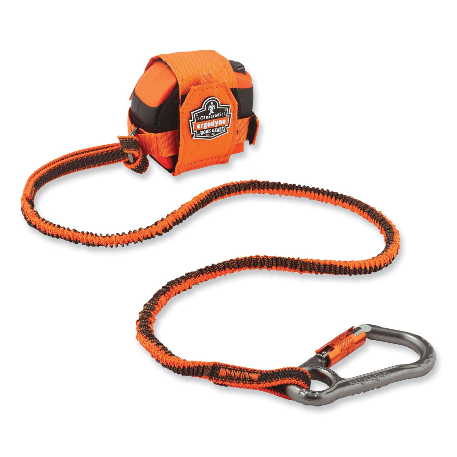 15 lb Load Capacity - Standard - Carabiner Attachment - 11.3" Height x 1.3" Width x 35" Length - Orange, Gray - Polyester, Elastic Webbing, Nylon - 6 / Carton