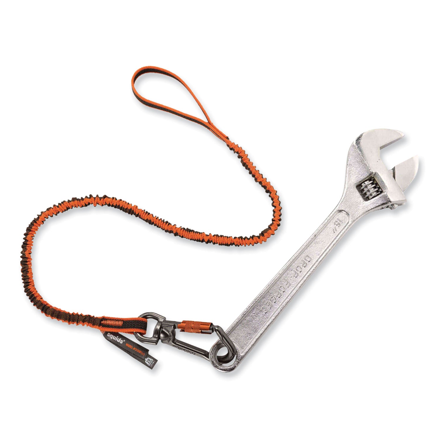 Adjustable - 25 lb Load Capacity - Standard - Carabiner Attachment - 11.3" Height x 1.3" Width x 70" Length - Orange, Gray - Polyester, Elastic Webbing, Nylon, Anodized Aluminum Alloy - 6 / Carton