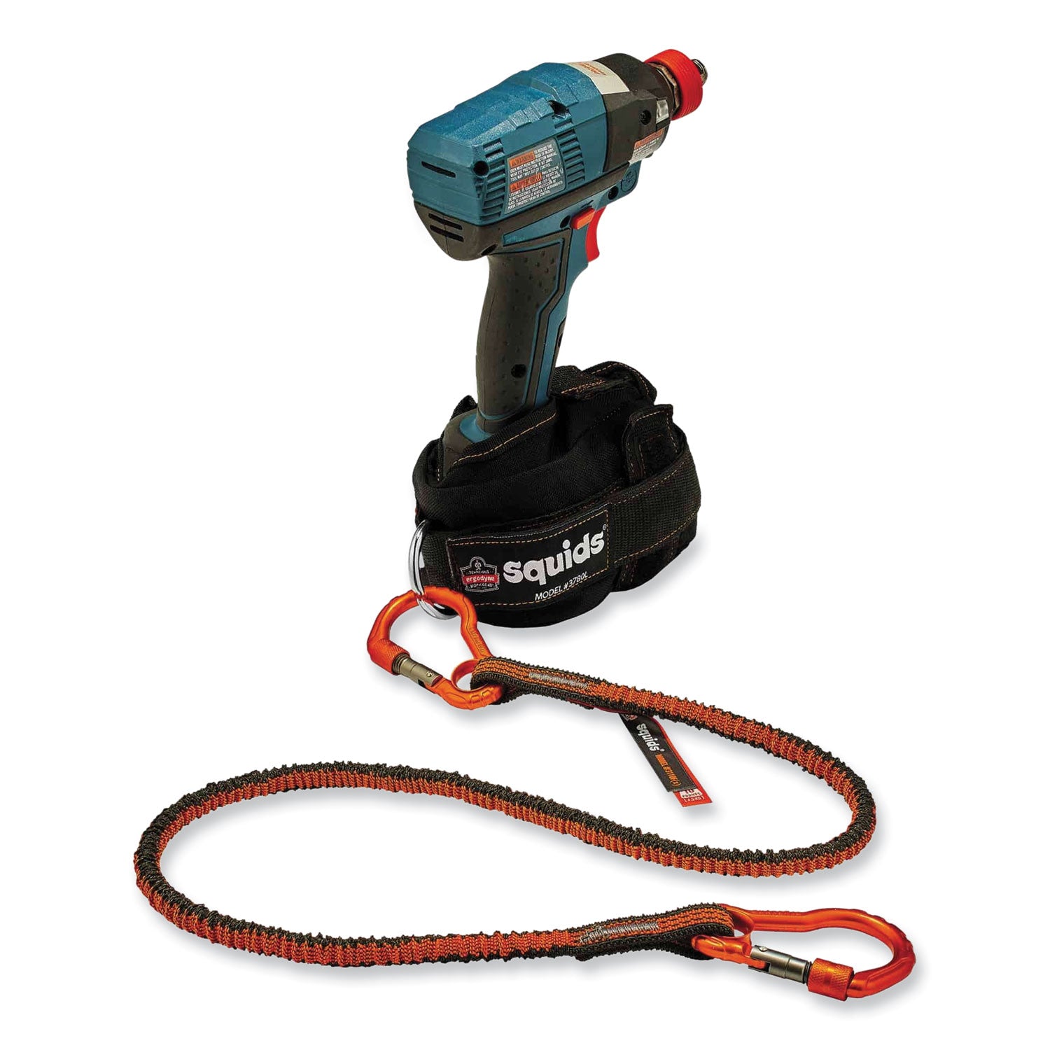 Adjustable - 10 lb Load Capacity - Standard - Carabiner Attachment - 11.3" Height x 1" Width x 48" Length - Orange, Gray - Aluminum, Alloy, Nylon, Elastic Webbing - 6 / Carton