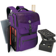 ENHANCE Collector's Edition DnD Backpack - RPG DM Bag for Dungeons and Dragons - DnD Bag fits 6-8 Books, 18" Laptop/DM Screen Slot, Miniature Foam Trays, Accessory Pockets, Map Strap (Dragon Purple)