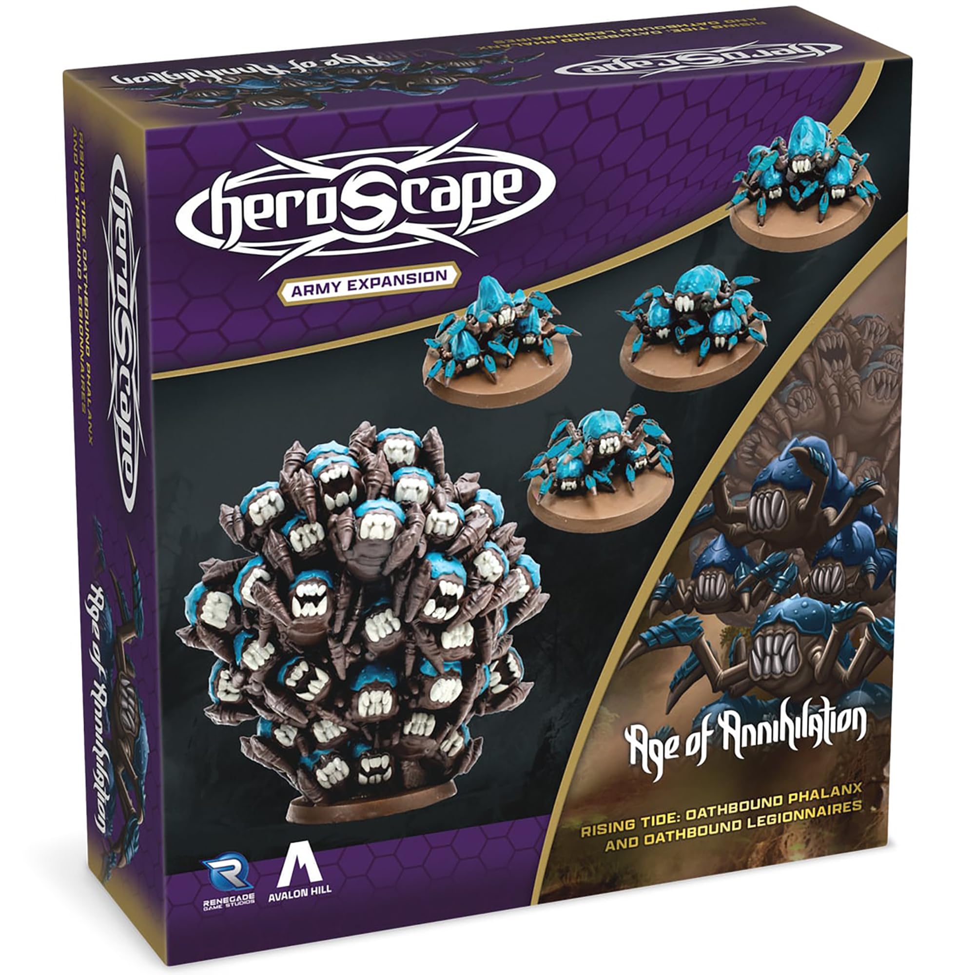 Renegade Games: Heroscape: Rising Tide – Oathbound Phalanx & Oathbound Legionnaires Army Expansion - 5 Assembled Unpainted Miniatures & 2 Army Cards, Expansion Content, Core Game Needed to Play