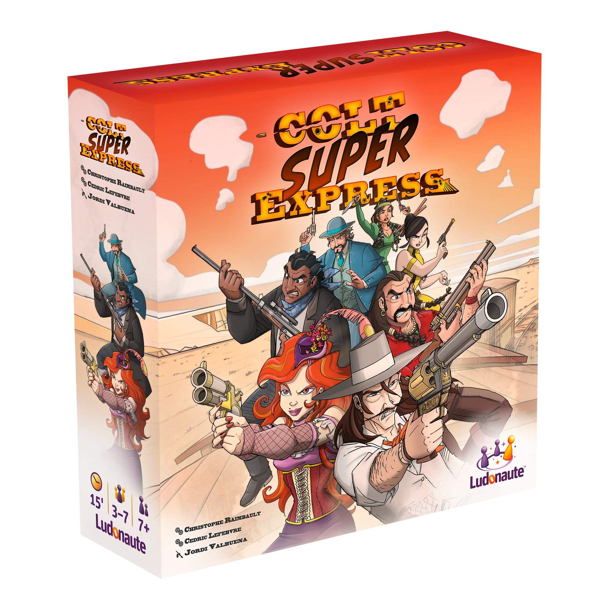 Colt Super Express Board Game - Fast-Paced Wild West Showdown! Strategy Game for Kids & Adults, Ages 10+, 3-7 Players, 15 Minute Playtime, Made by Ludonaute