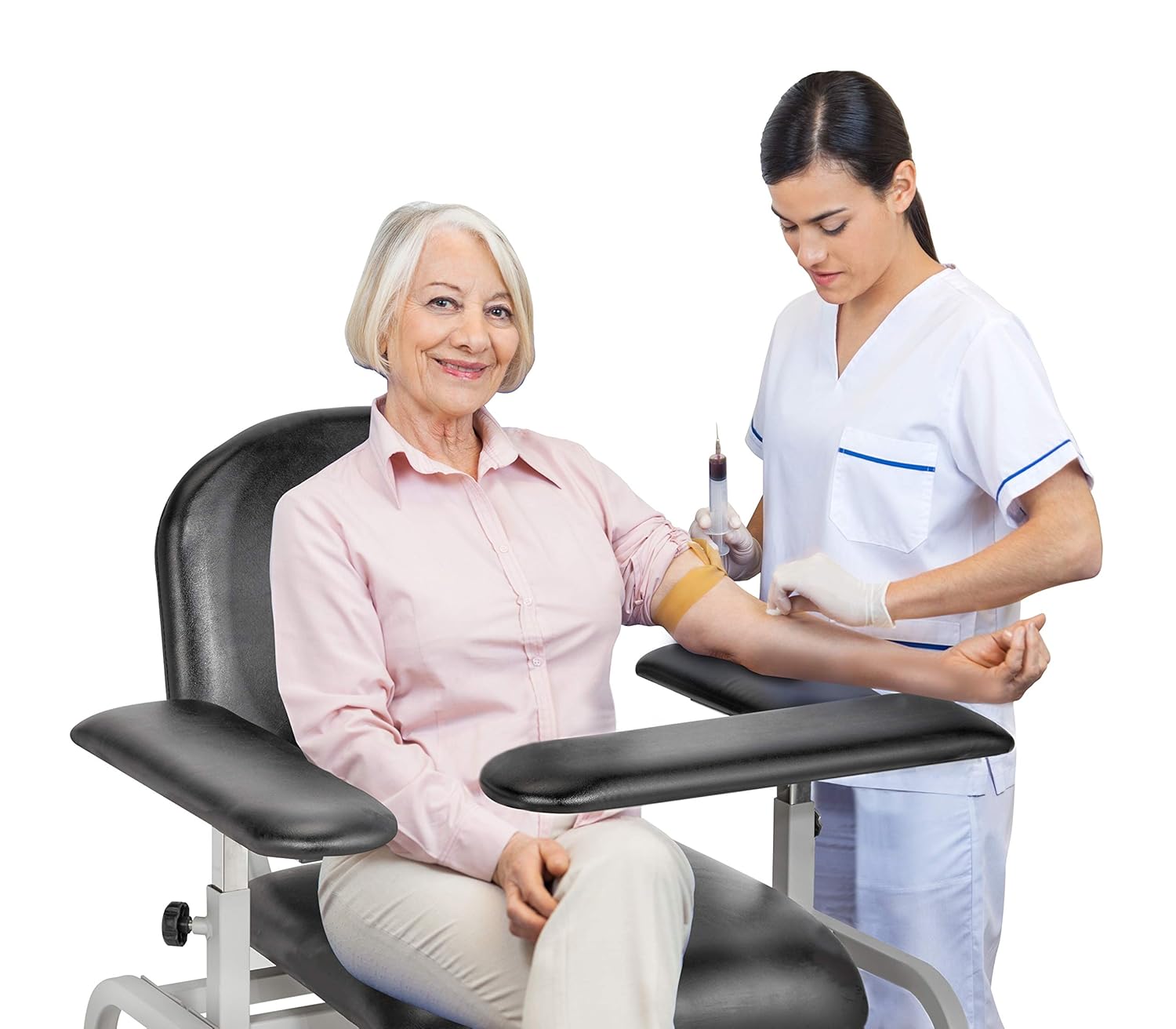 Black Padded Phlebotomy Blood Drawing Chair