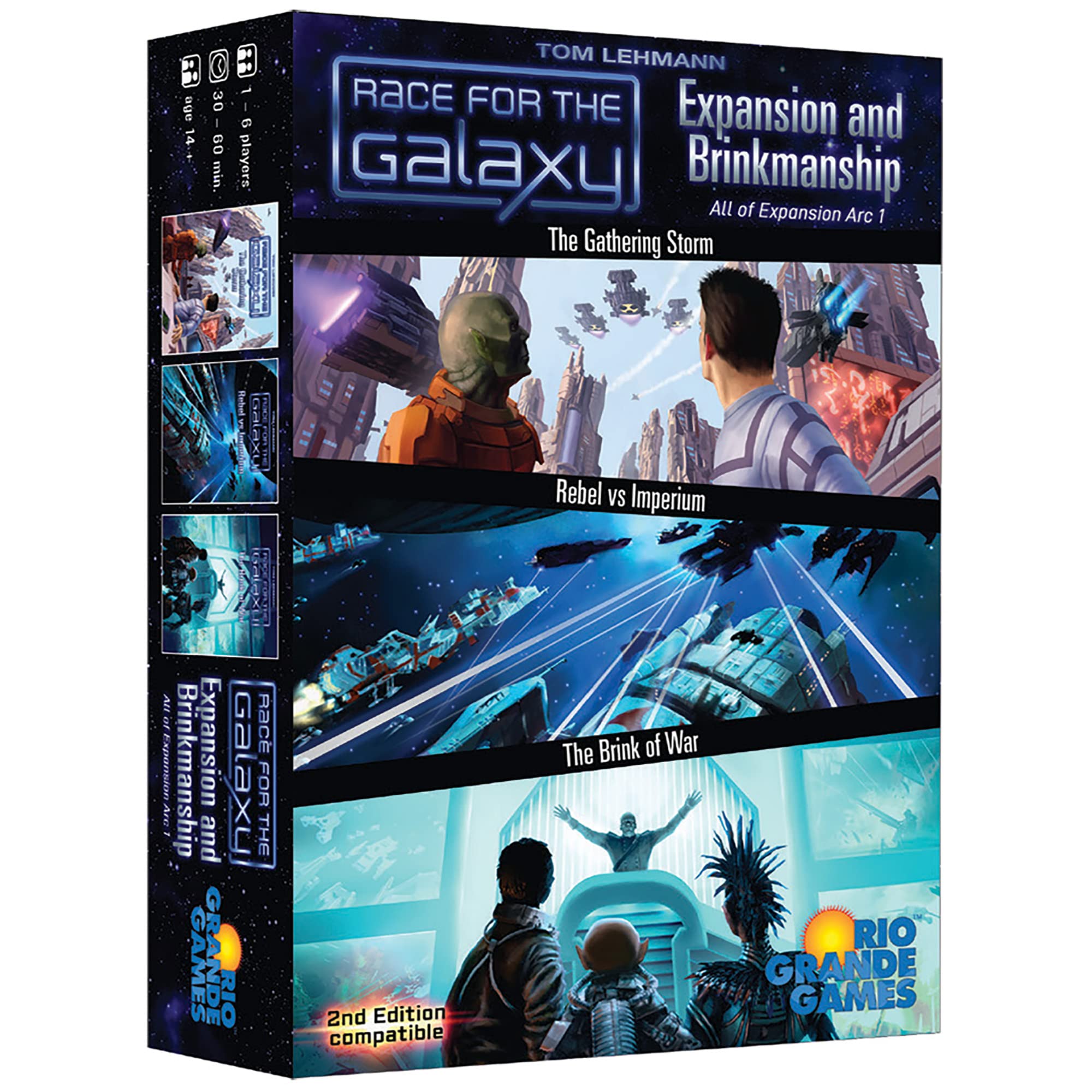 Rio Grande Games Race for the Galaxy: Expansion and Brinkmanship Bundle - 2nd Edition Compatible Strategy Card Game, Ages 14+, 1-6 Players