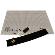 ENHANCE RPG Grid Mat - Tabletop DND Map (24x36 inch) Role Playing Dry Erase DND Mat Complete Gaming Set for Masters and Starters, Erasable Battle Grid Game Mat with Pouch, Marker Kit (Stone)